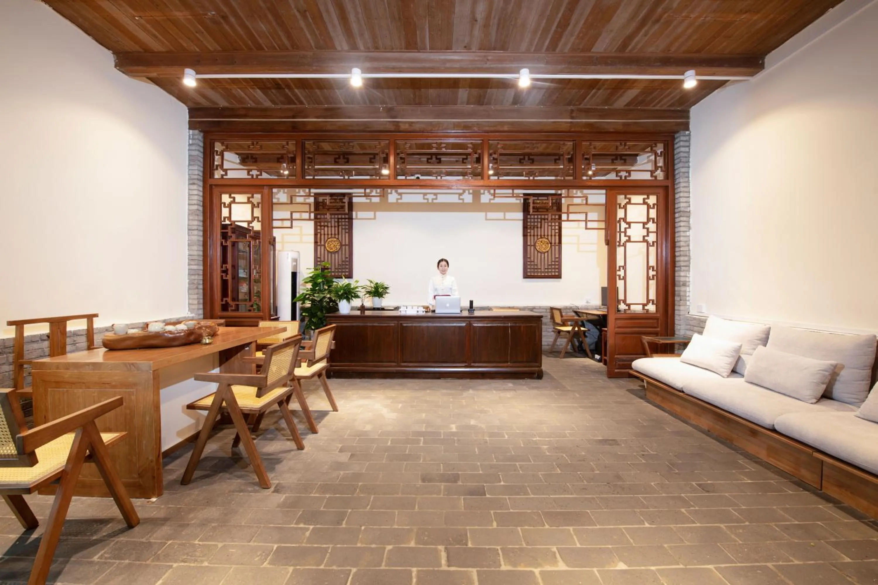 Lobby or reception in Yangshuo Hidden Dragon Villa