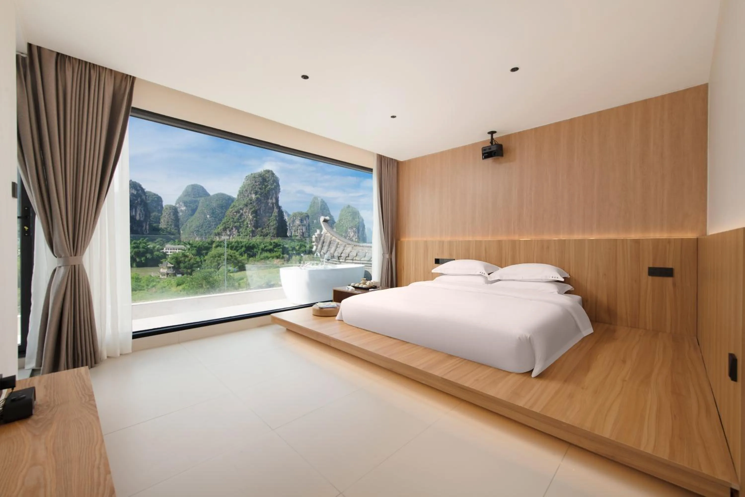 Bed in Yangshuo Hidden Dragon Villa