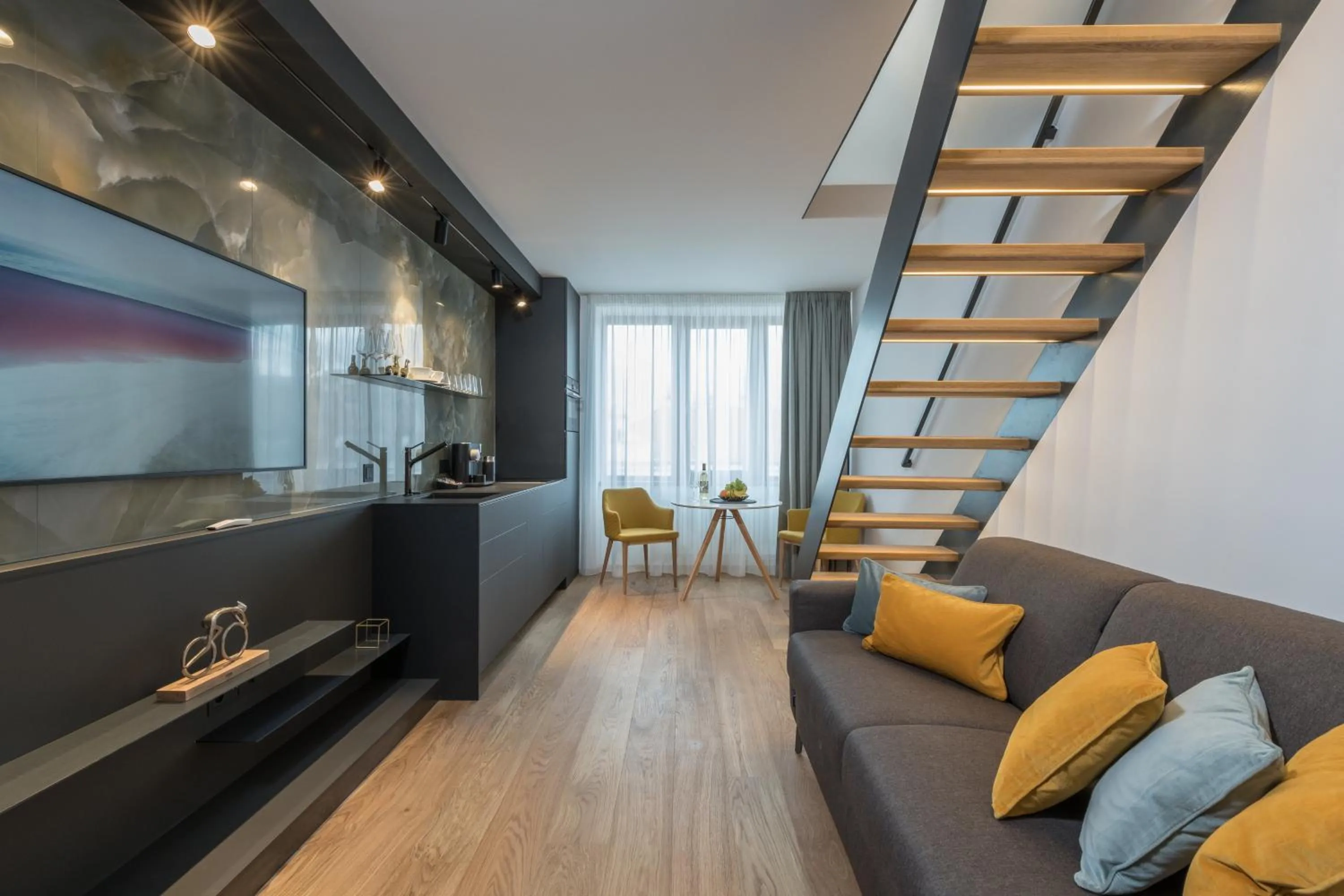 Living room in Fully renovated stylish duplex in a convenient location