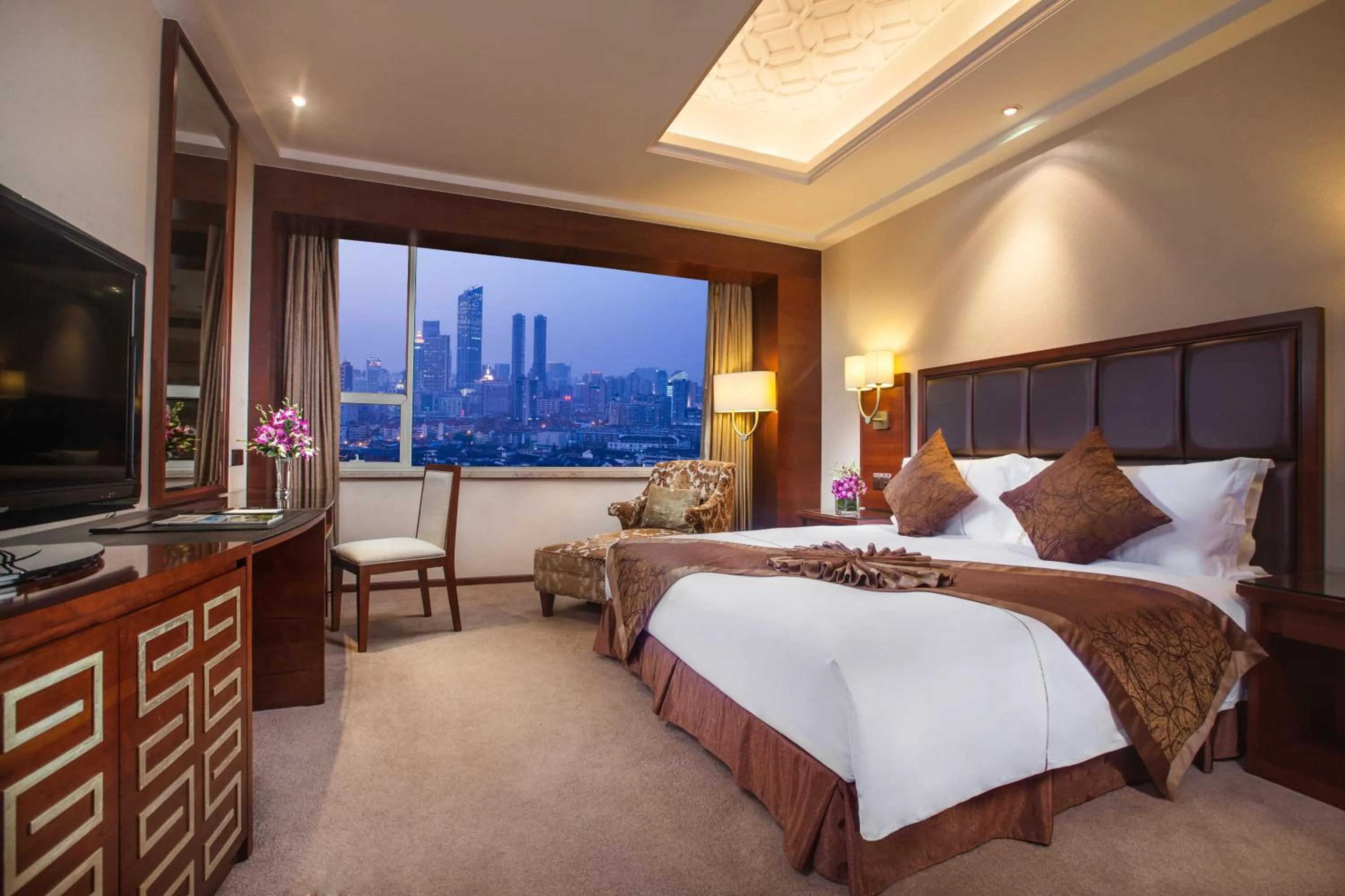 Bed in Hotel Nikko Wuxi