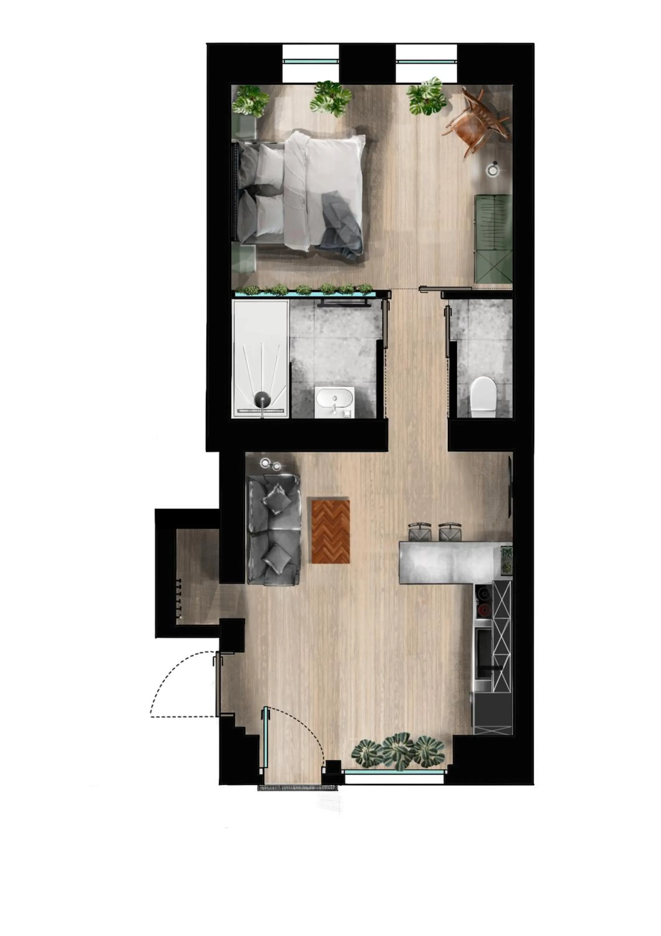 Photo of the whole room in Urban Jungle Apartments