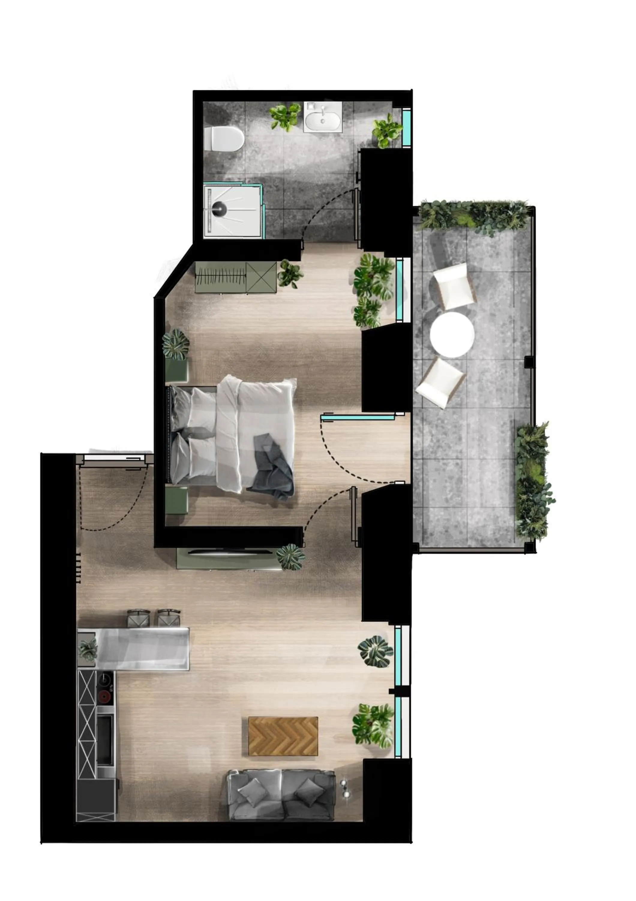 Photo of the whole room, Bed in Urban Jungle Apartments