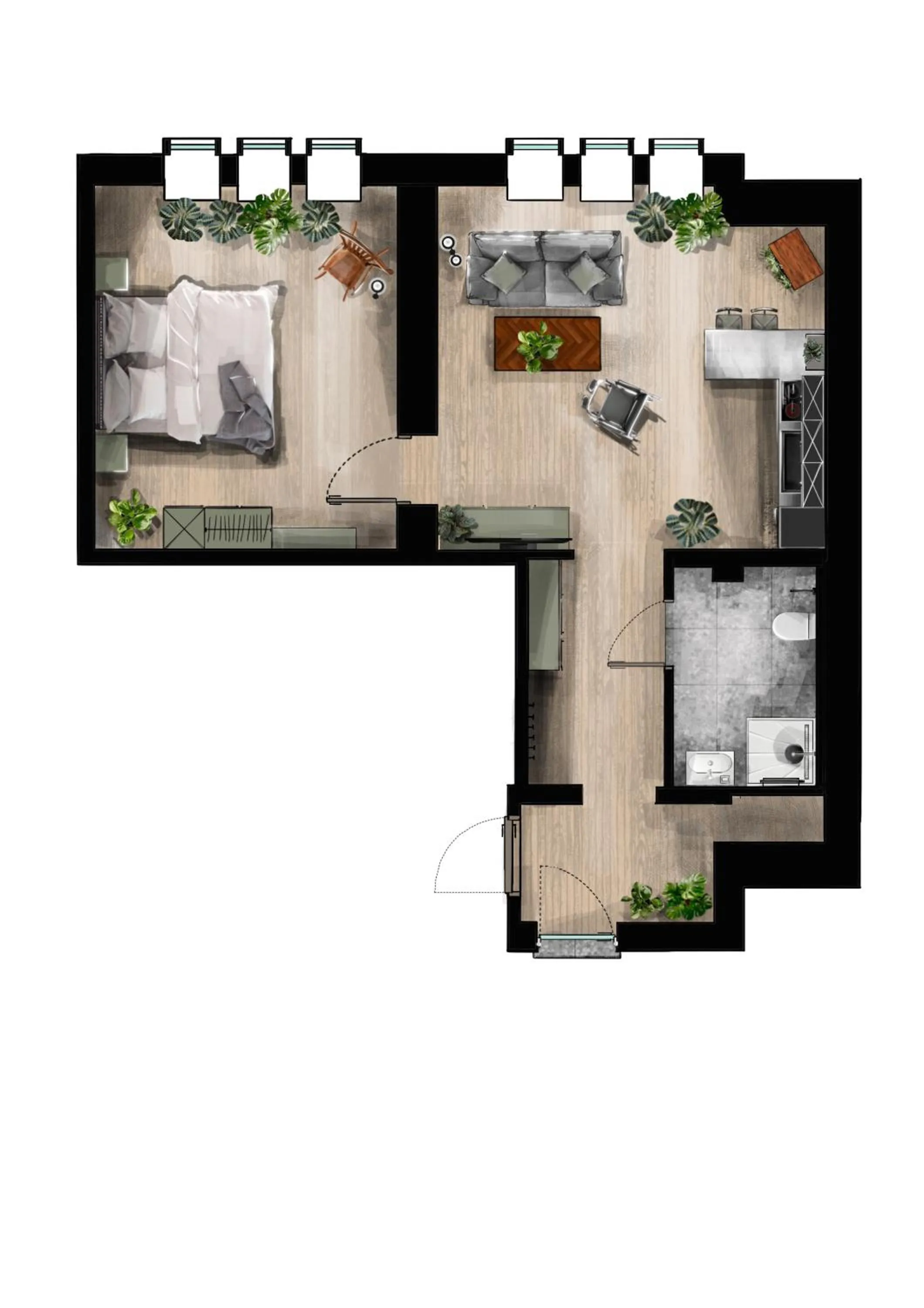 Photo of the whole room in Urban Jungle Apartments