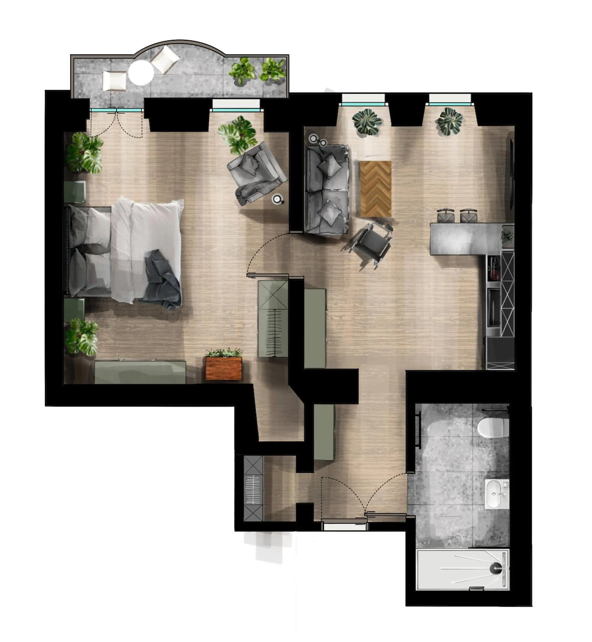 Photo of the whole room in Urban Jungle Apartments