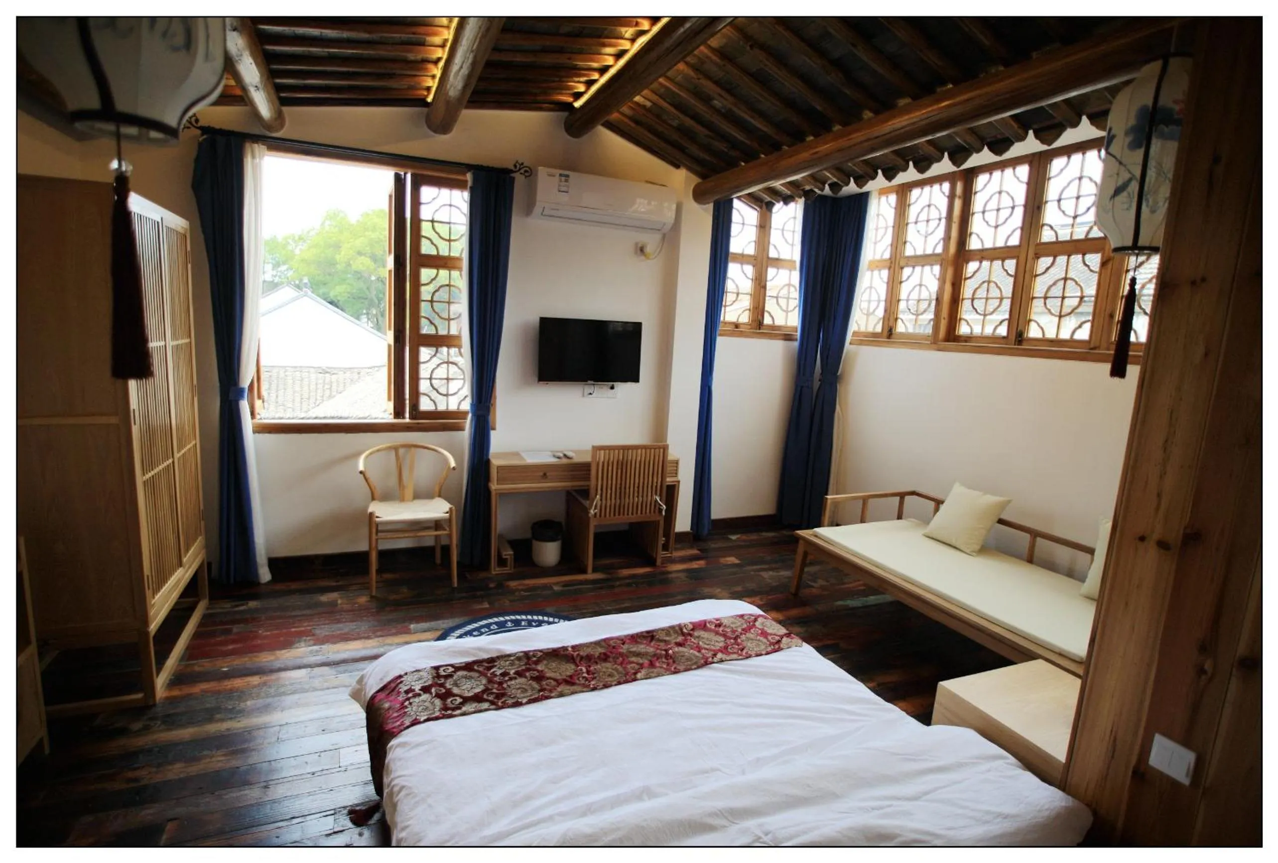 Bird's eye view, Bed in Tongli Begonia Flowers Guesthouse