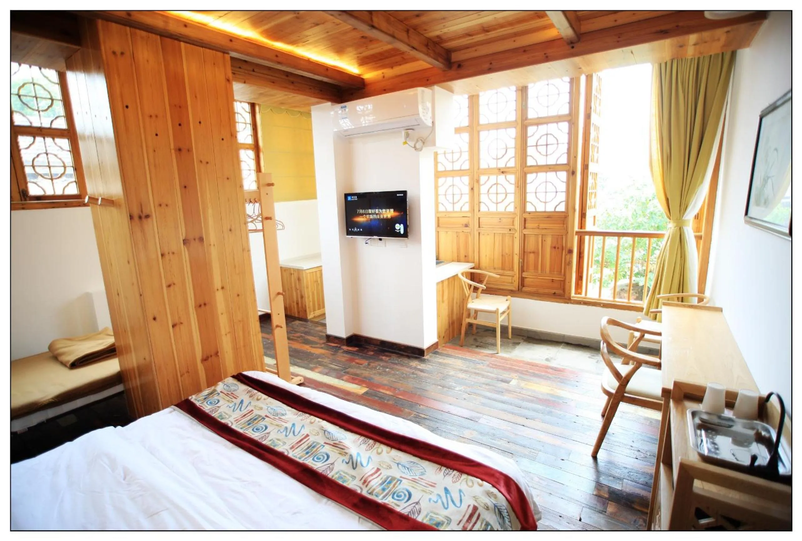 TV and multimedia, Bed in Tongli Begonia Flowers Guesthouse