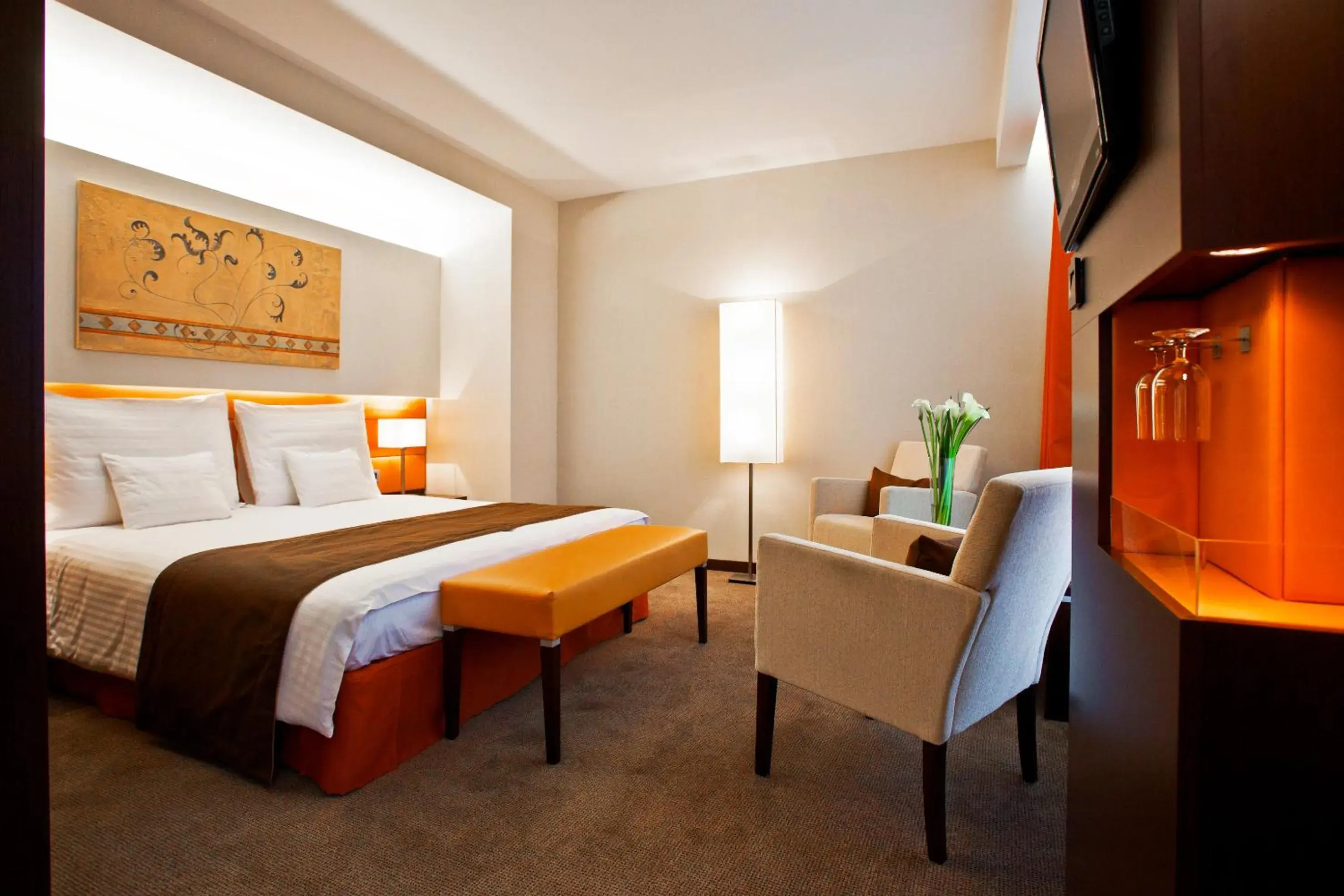 Bed in Abacus Business & Wellness Hotel Bed in Abacus Business & Wellness Hotel