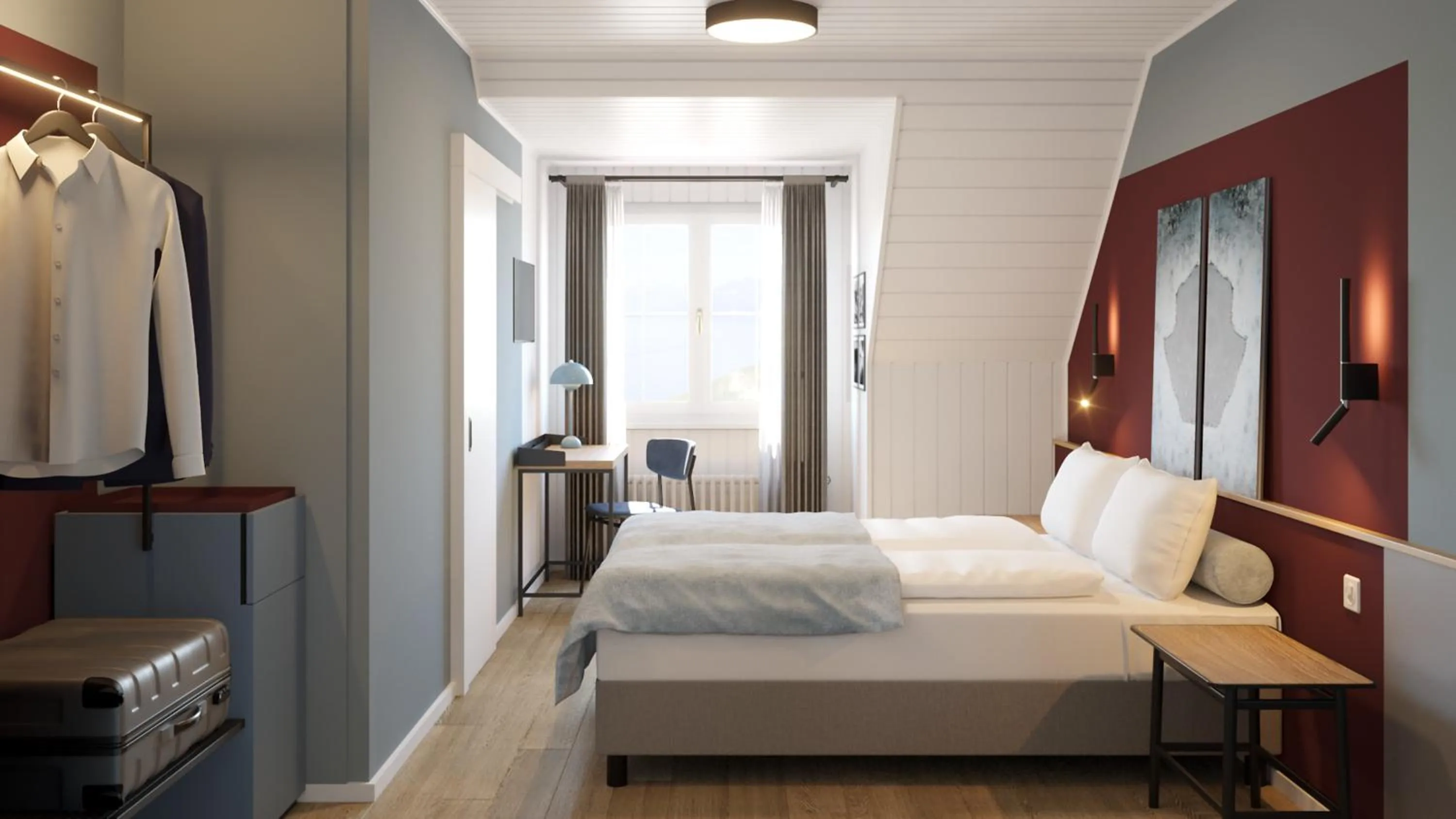 Bedroom, Bed in Châtonneyre Hotel & Restaurant