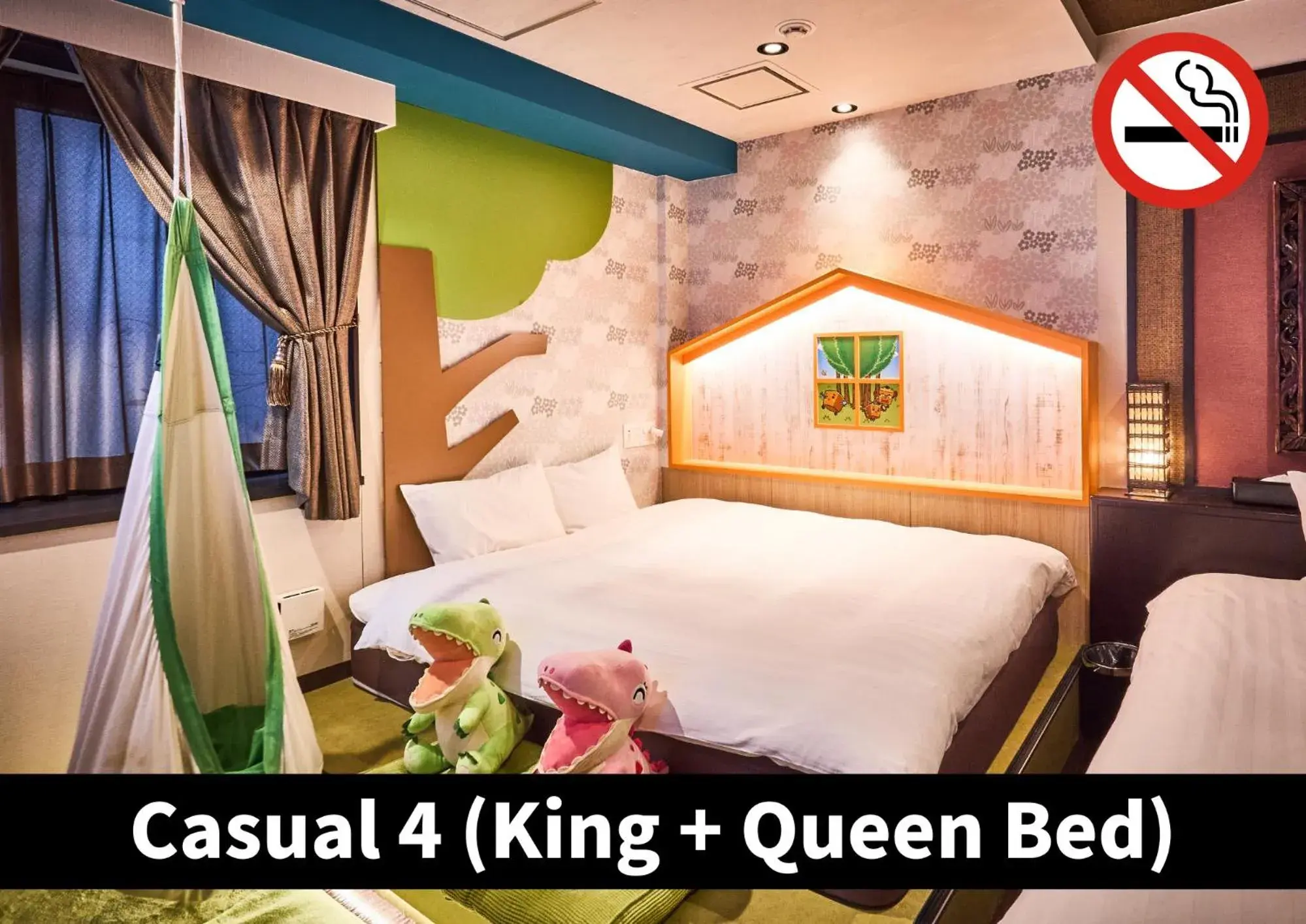 Bedroom, Bed in Hotel K6 Osaka Namba Shinsaibashi Near Dotonbori - Family Kids Concept Bedroom, Bed in Hotel K6 Osaka Namba Shinsaibashi Near Dotonbori - Family Kids Concept