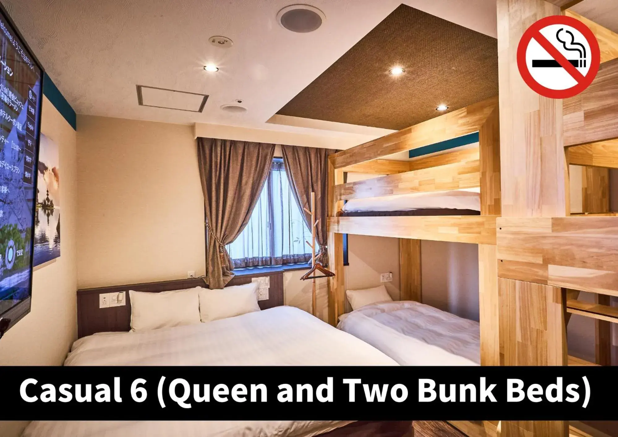 Bedroom, Bed in Hotel K6 Osaka Namba Shinsaibashi Near Dotonbori - Family Kids Concept Bedroom, Bed in Hotel K6 Osaka Namba Shinsaibashi Near Dotonbori - Family Kids Concept