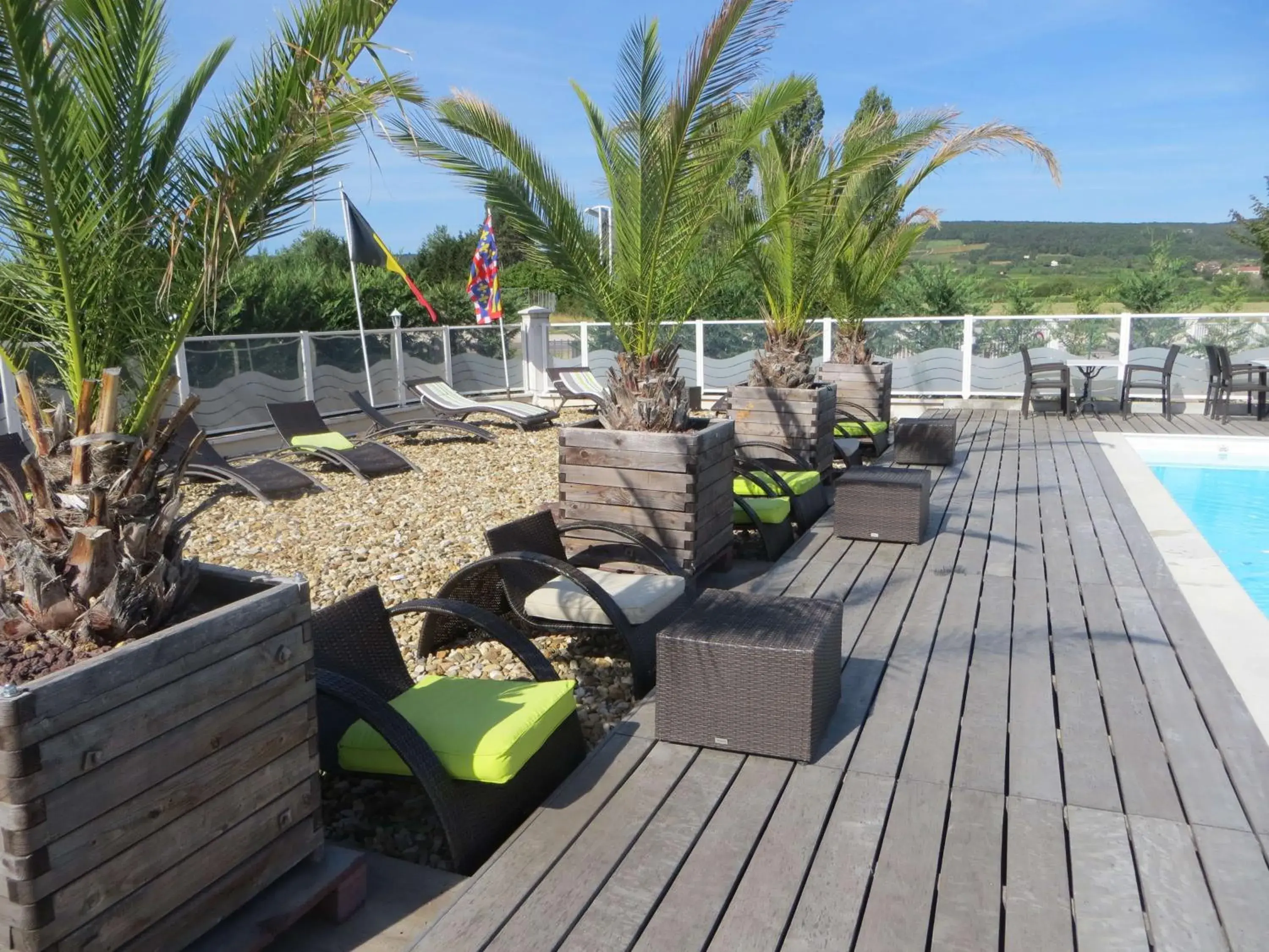 Pool view in Brit Hotel Dijon Hermes Pool view in Brit Hotel Dijon Hermes