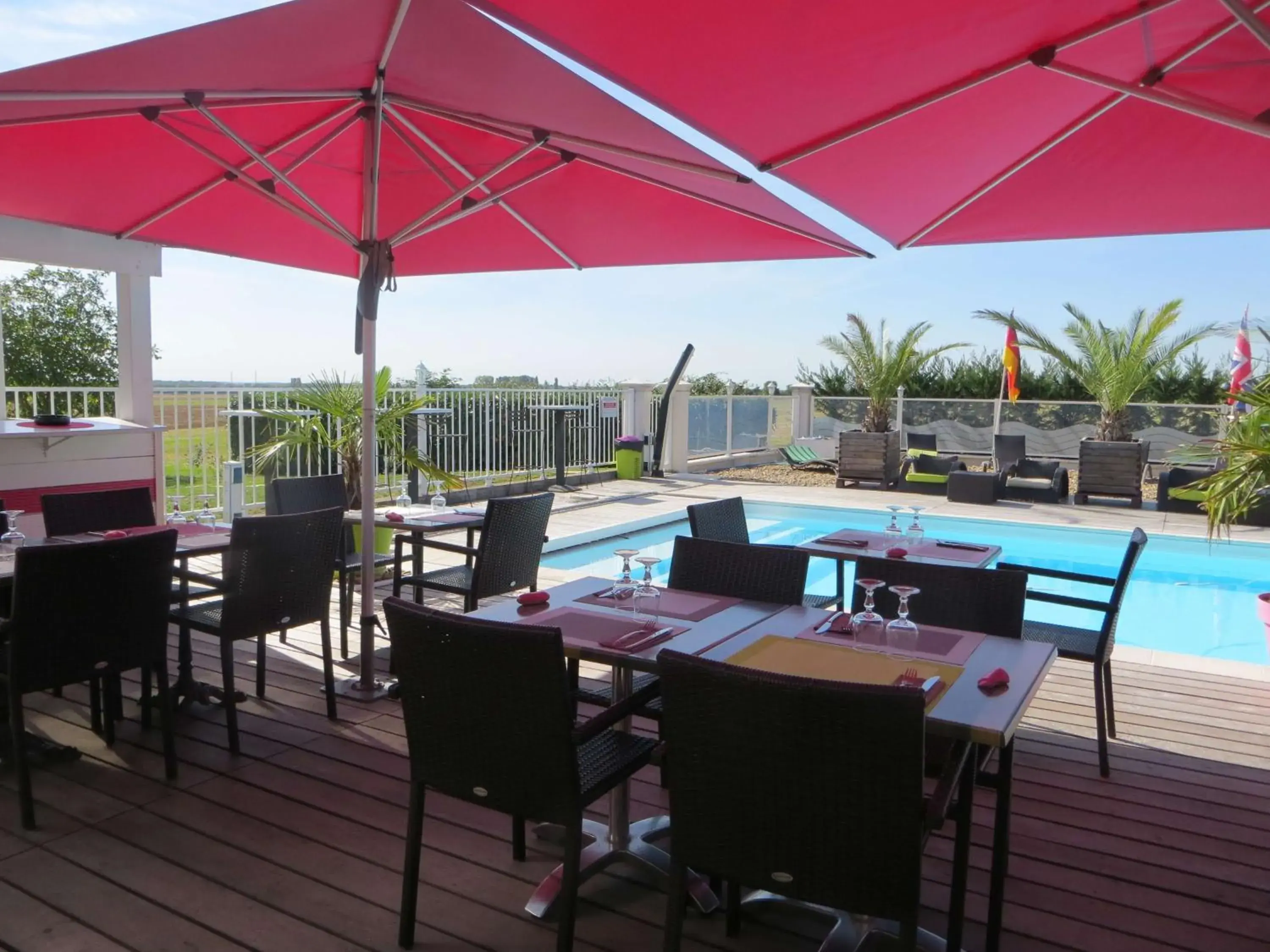 Pool view in Brit Hotel Dijon Hermes Pool view in Brit Hotel Dijon Hermes