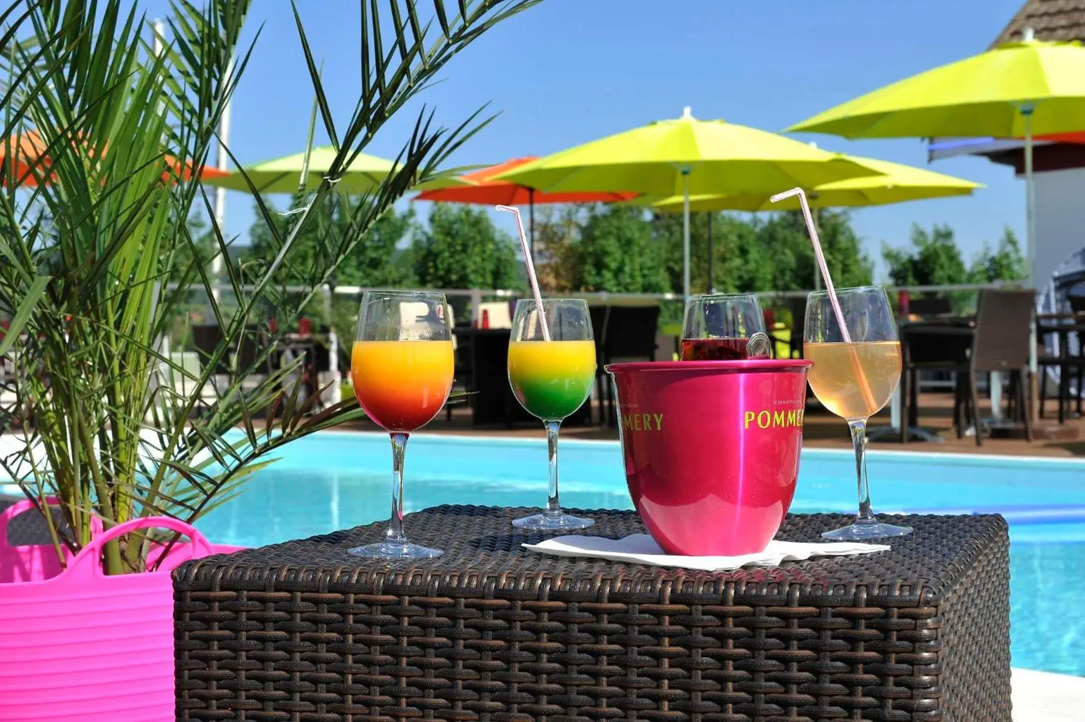 Pool view in Brit Hotel Dijon Hermes Pool view in Brit Hotel Dijon Hermes