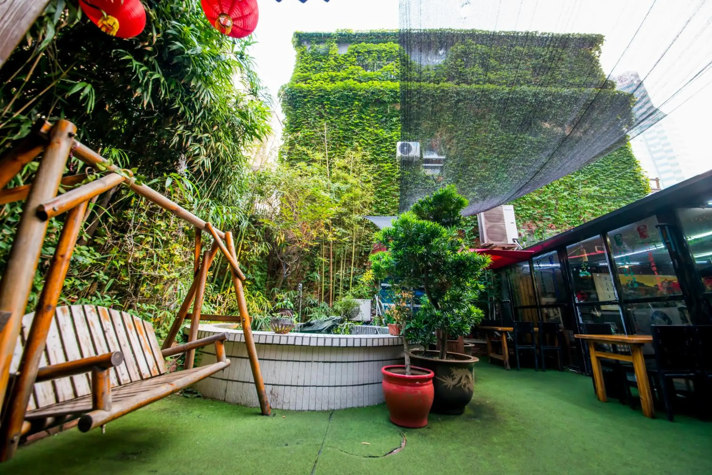 Garden view in MG Hotel St Michael's Cathedral, Qingdao Garden view in MG Hotel St Michael's Cathedral, Qingdao