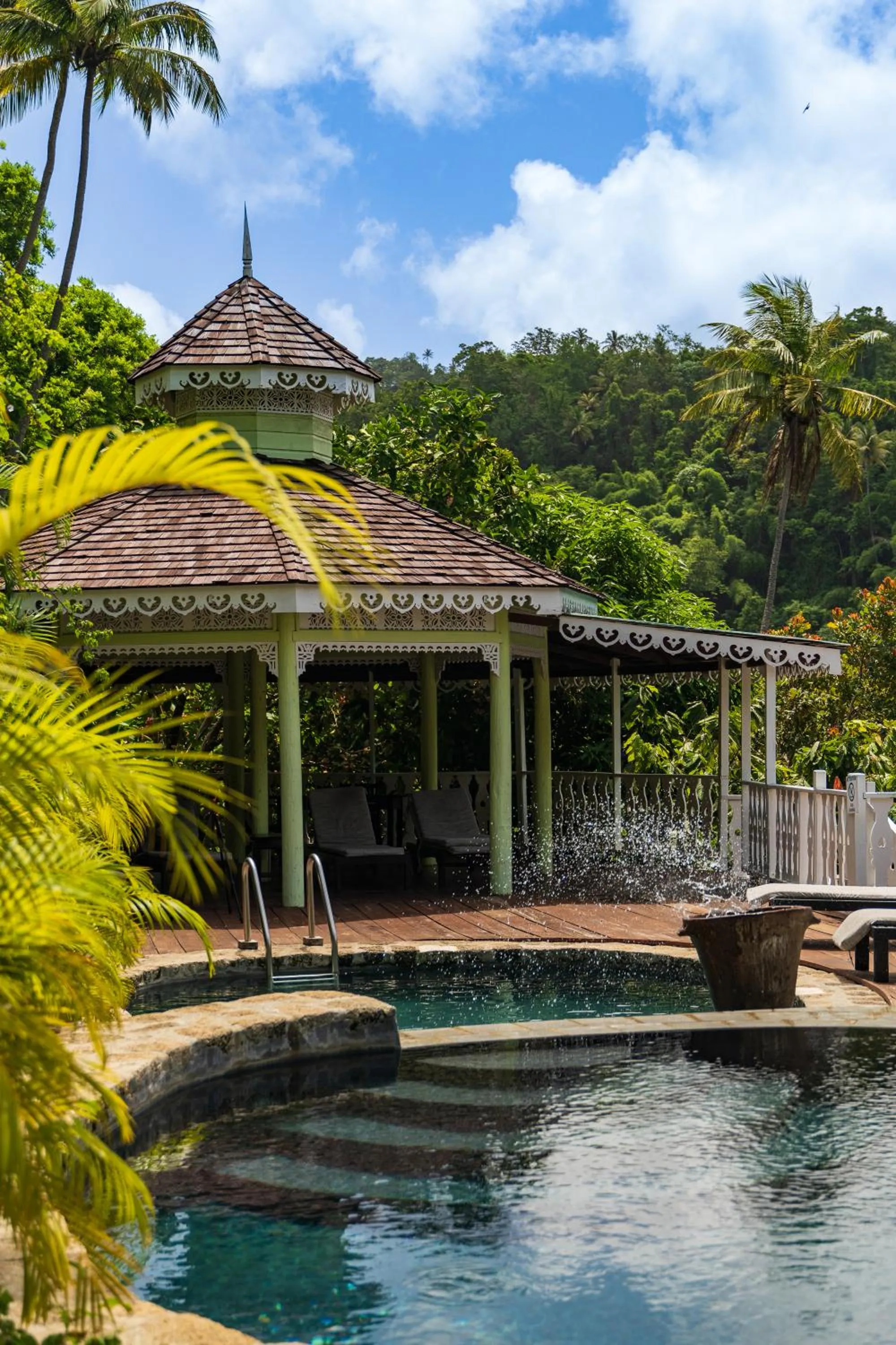 Pool view in Fond Doux Eco Resort