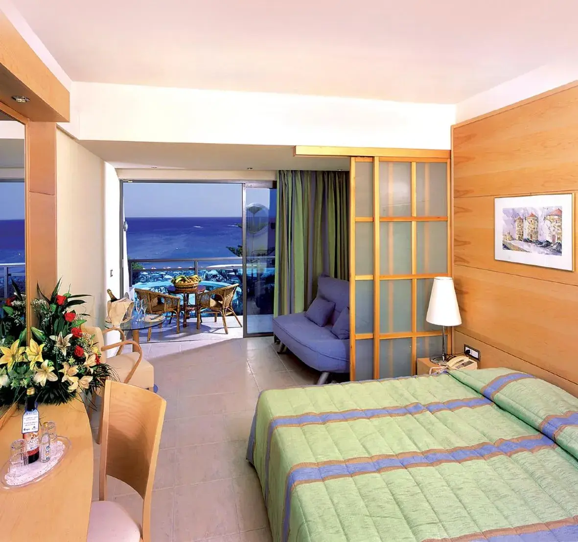 View (from property/room), Bed in Calypso Beach View (from property/room), Bed in Calypso Beach