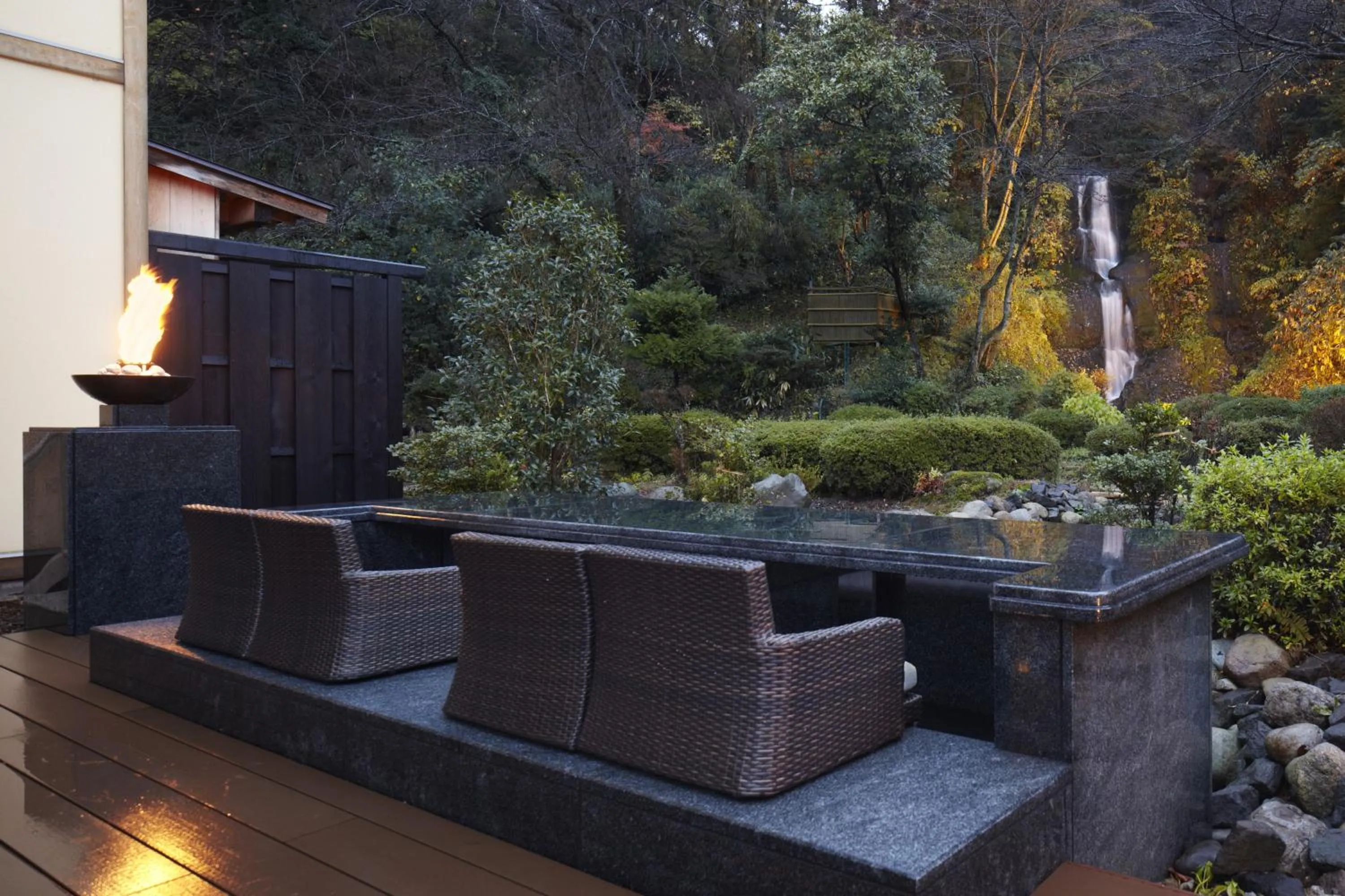 Patio in TAKITEI Riverside Onsen ーA Hidden Ryokan in Kanazawaー