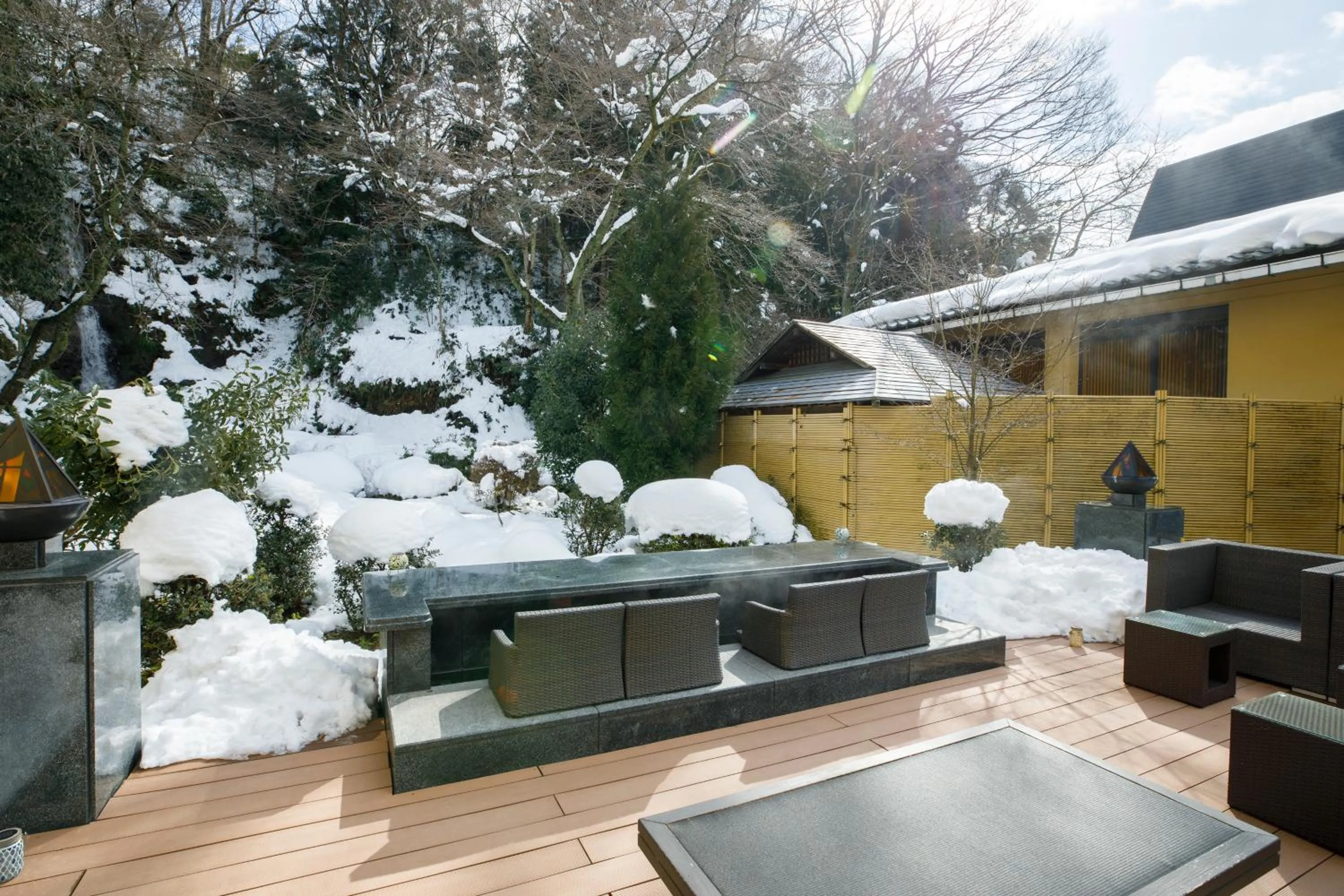 Patio in TAKITEI Riverside Onsen ーA Hidden Ryokan in Kanazawaー