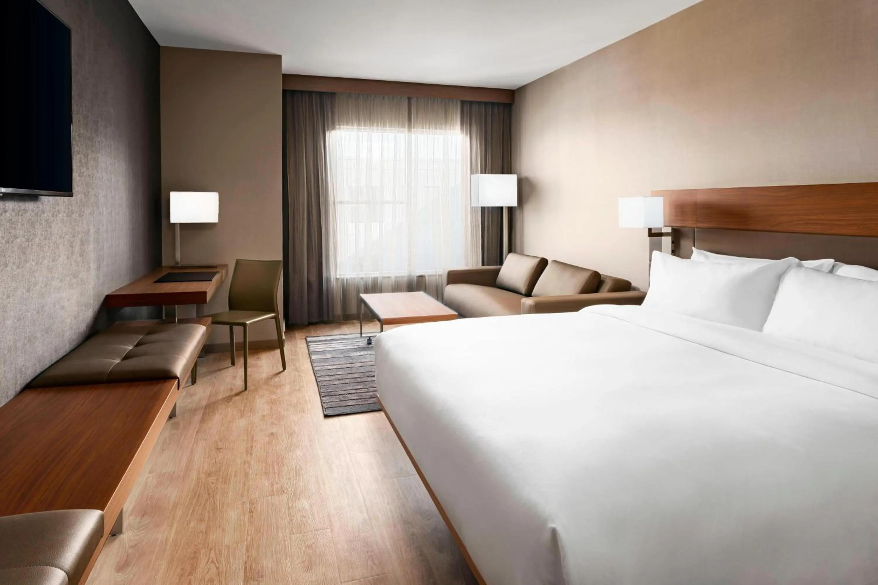 Photo of the whole room, Bed in AC Hotel by Marriott Chapel Hill Downtown