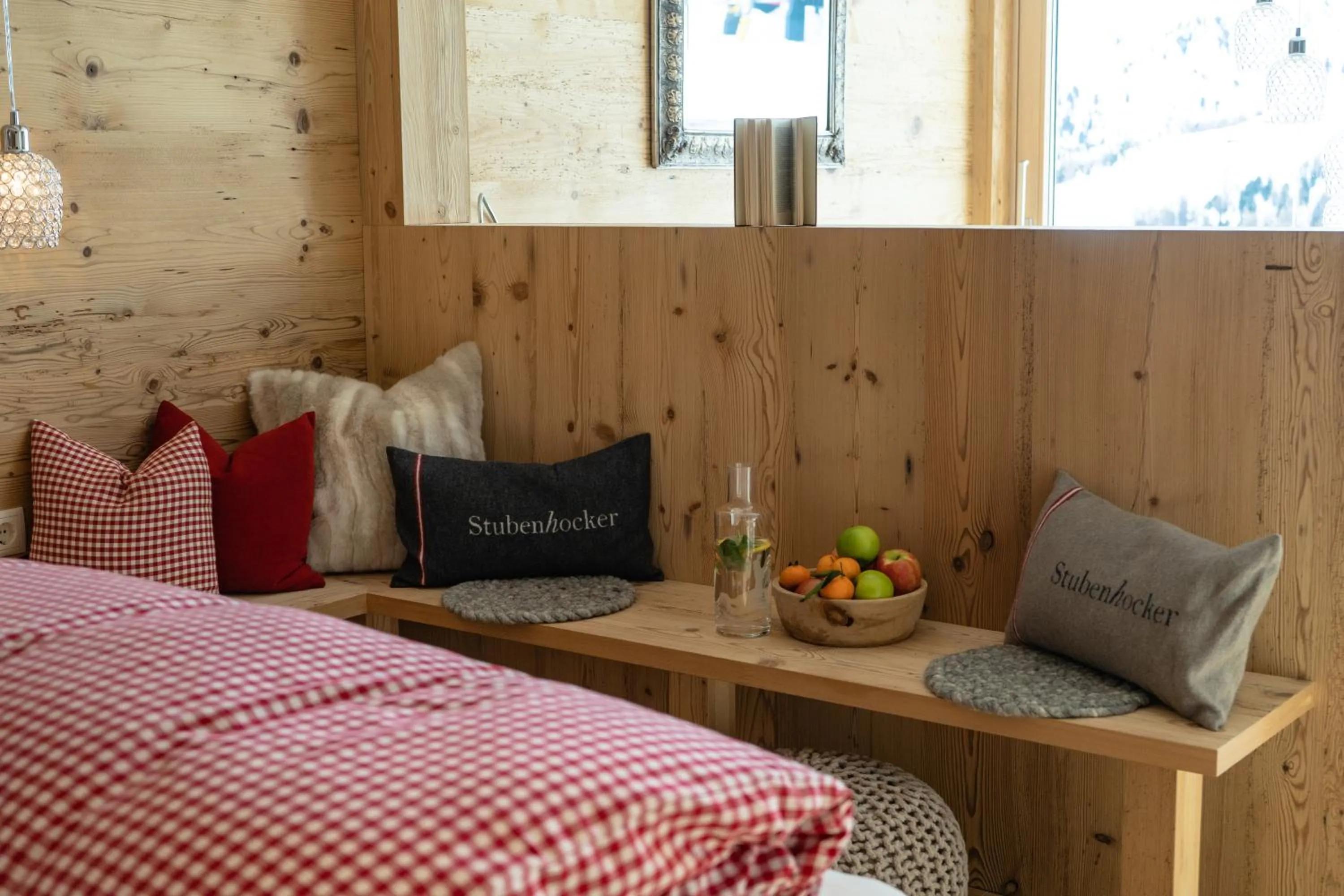 Seating area, Bed in Hotel Alpenfriede