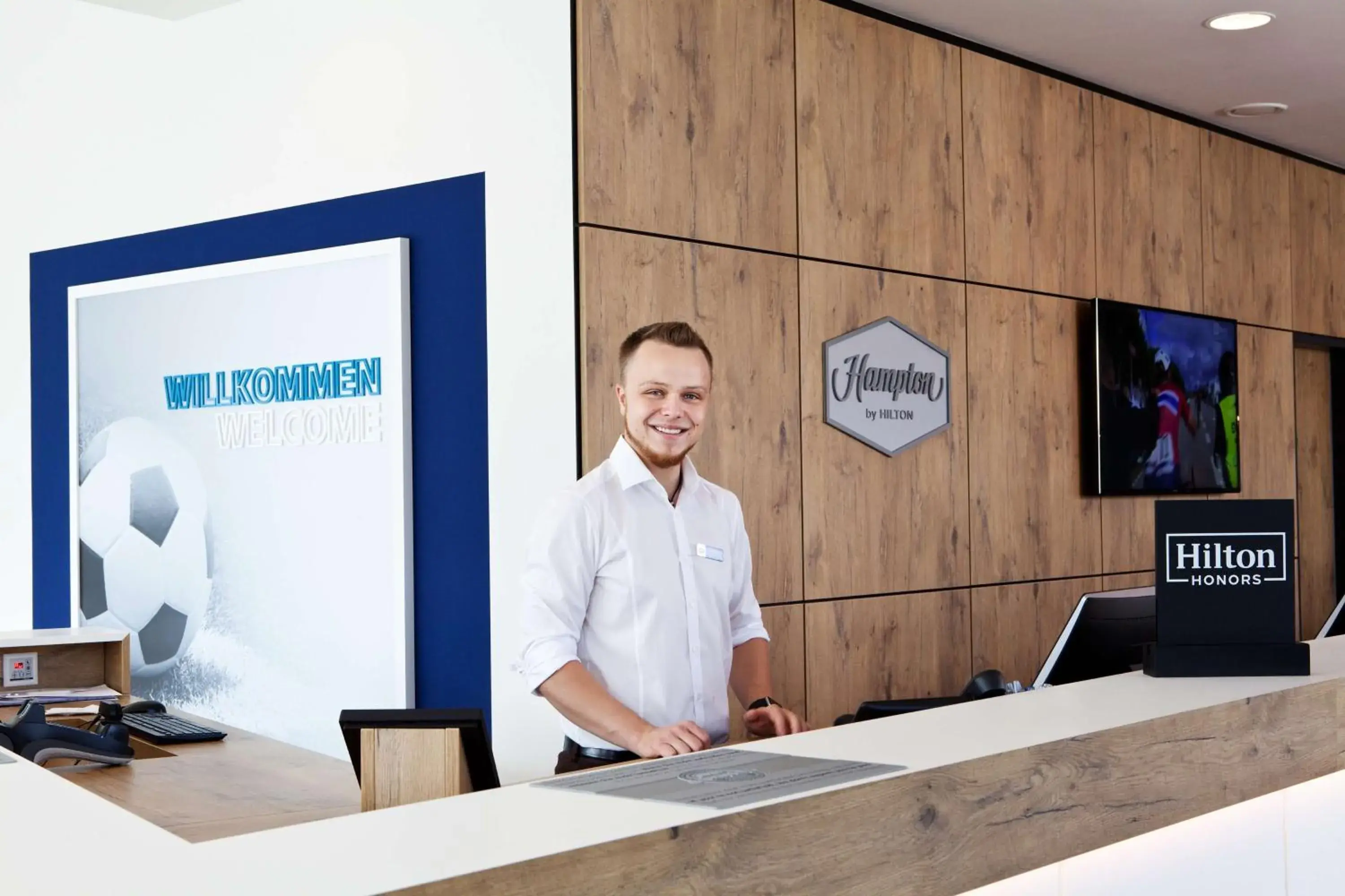 Lobby or reception in Hampton By Hilton Aachen Tivoli Lobby or reception in Hampton By Hilton Aachen Tivoli