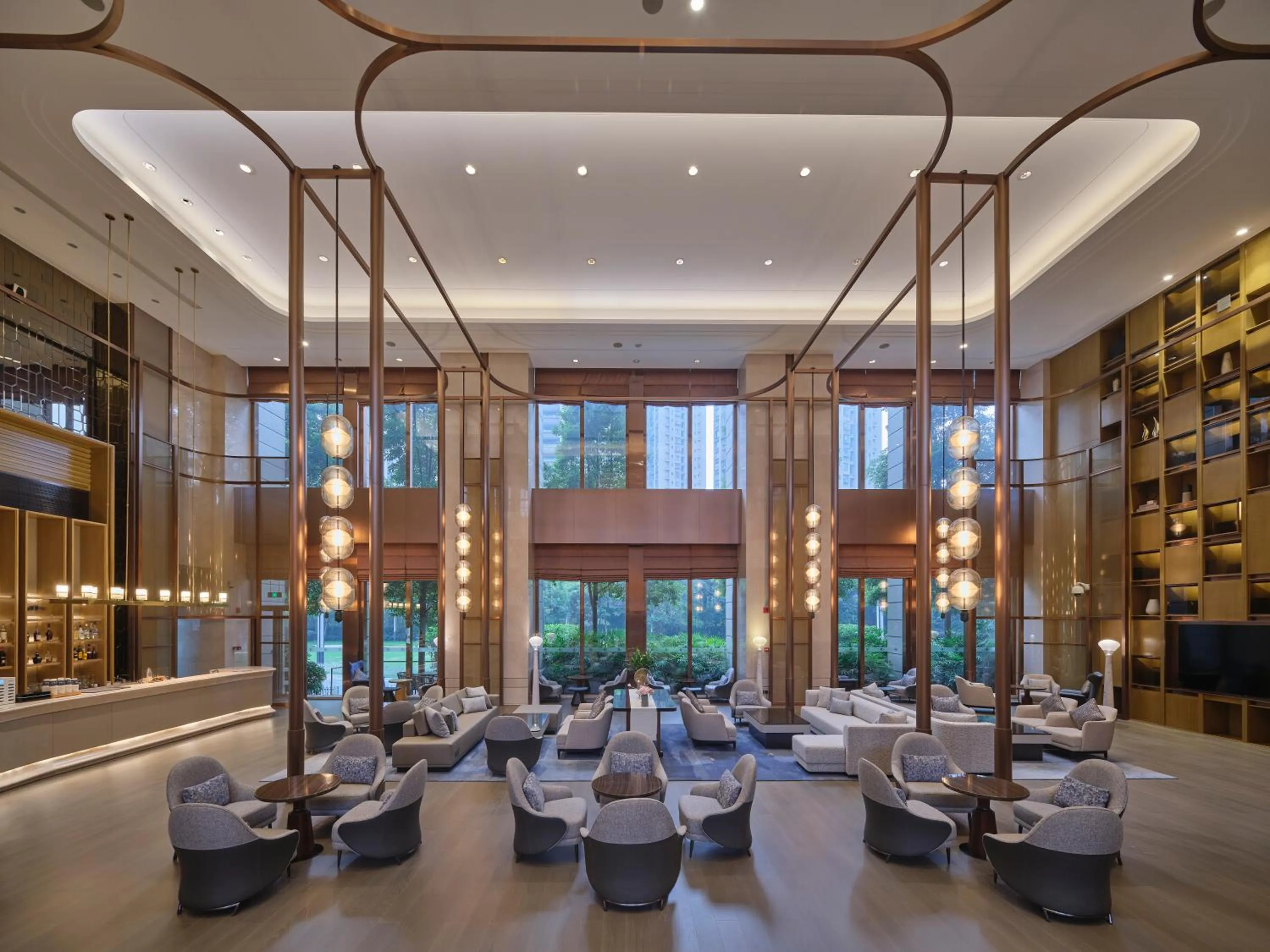 Seating area in Hilton Chengdu Longquanyi