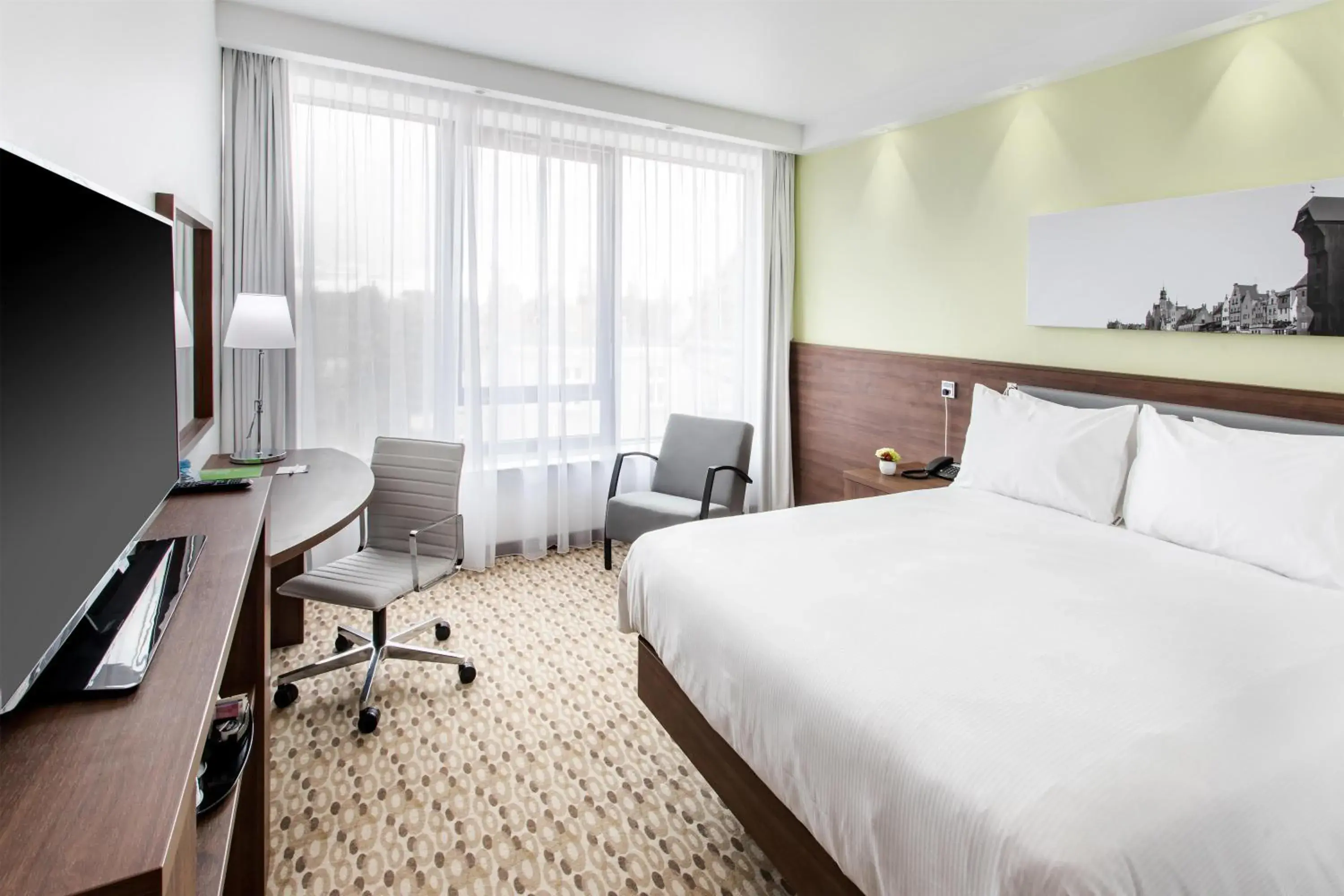 Communal lounge/ TV room, Bed in Hampton By Hilton Gdansk Oliwa Communal lounge/ TV room, Bed in Hampton By Hilton Gdansk Oliwa