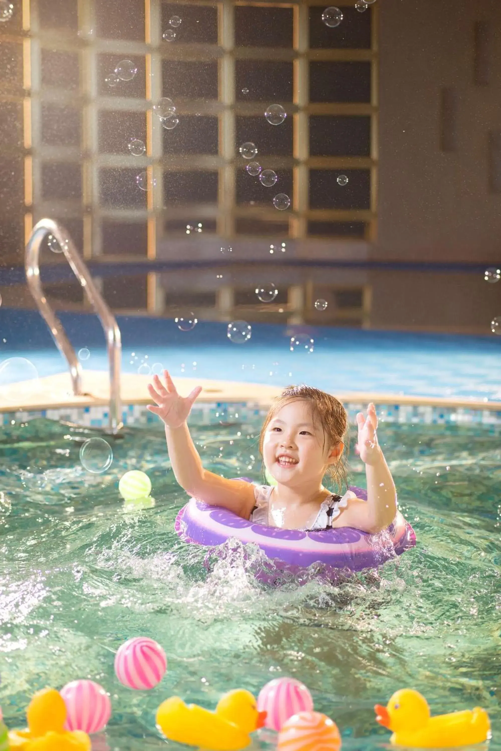 Pool view in Hilton Yantai Pool view in Hilton Yantai