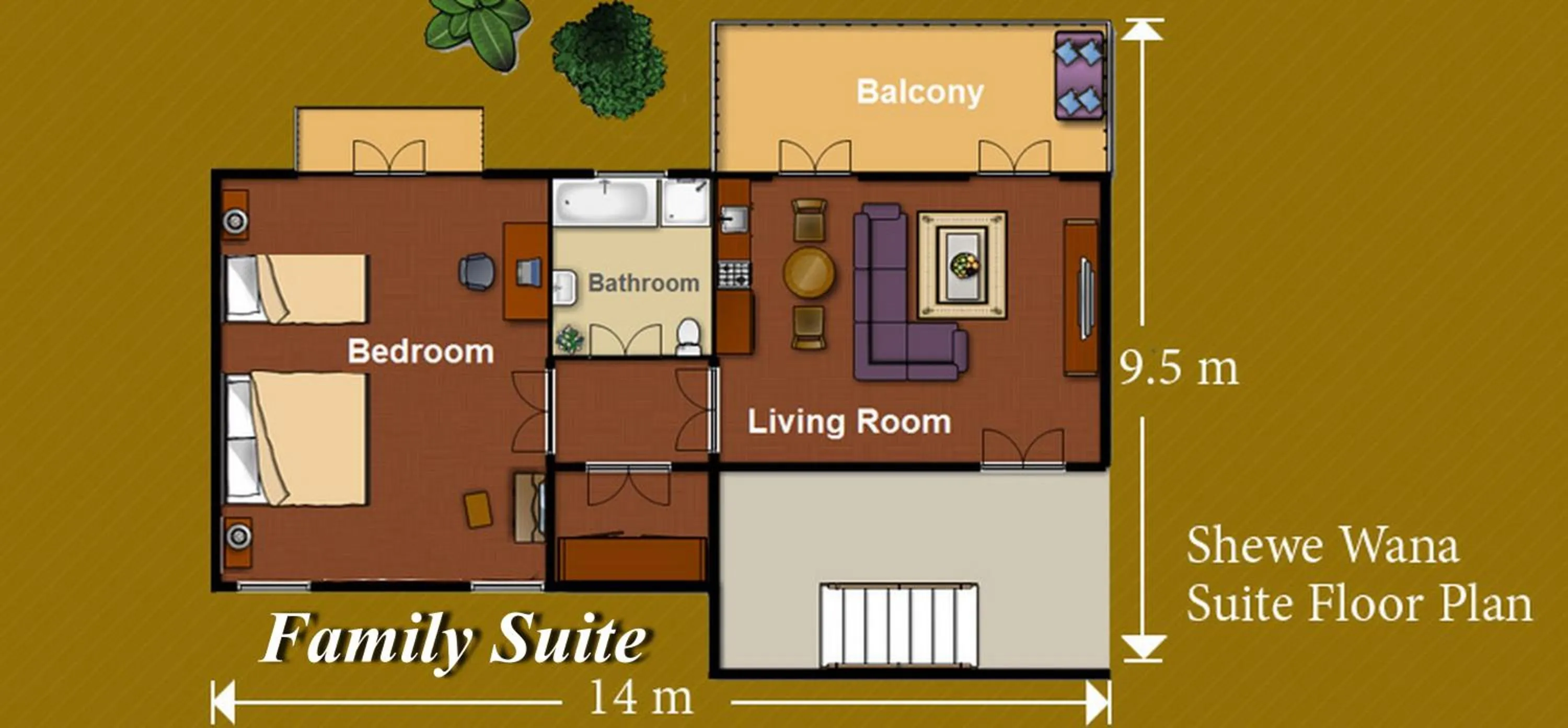 Floor plan in Shewe Wana Suite Resort