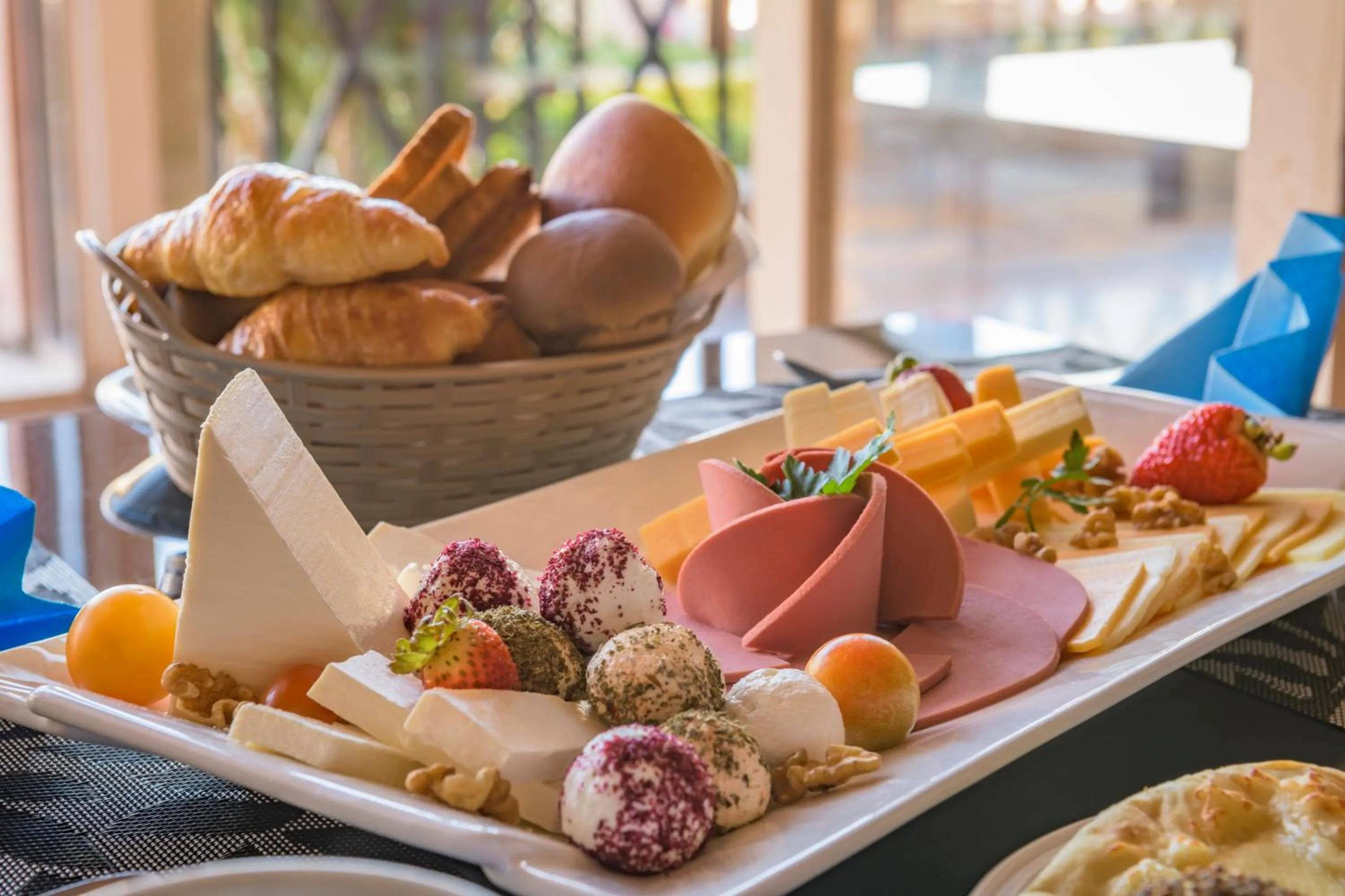 Buffet breakfast in Marina Plaza Hotel, Tala Bay