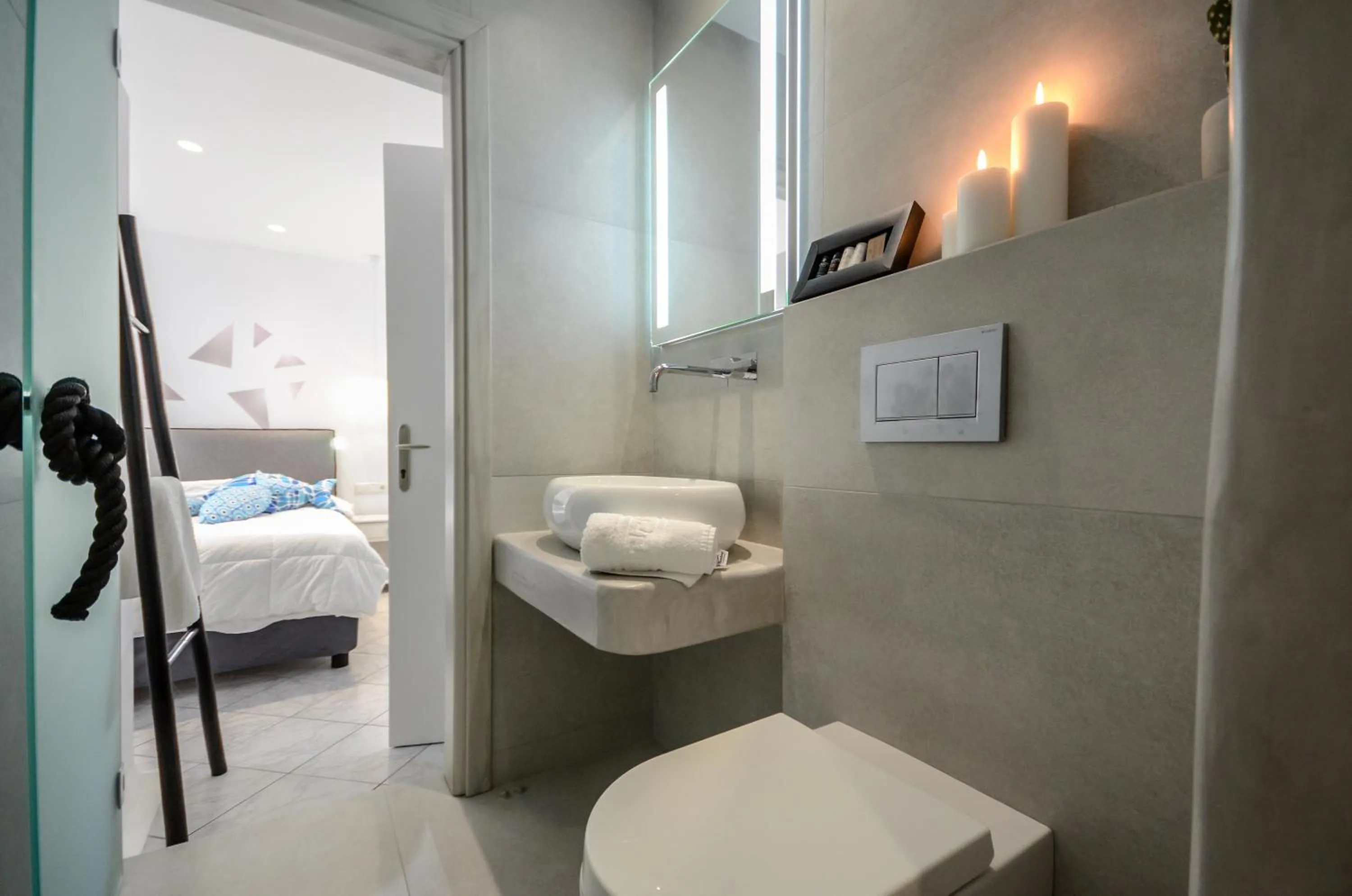 Bed in Naxos Evilion Luxury Apartments & Suites