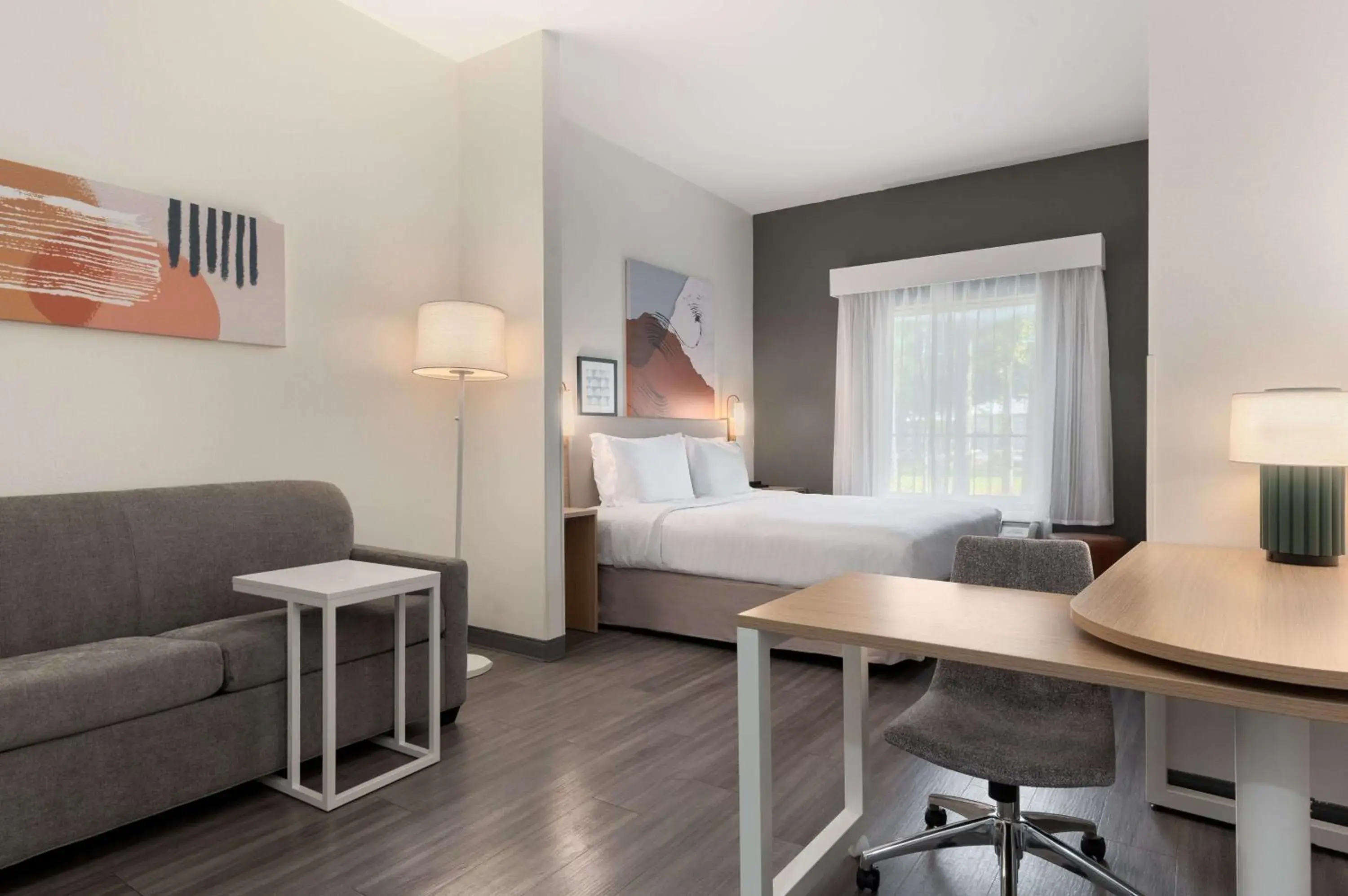 Living room, Bed in Spark by Hilton Savannah South I-95 Living room, Bed in Spark by Hilton Savannah South I-95