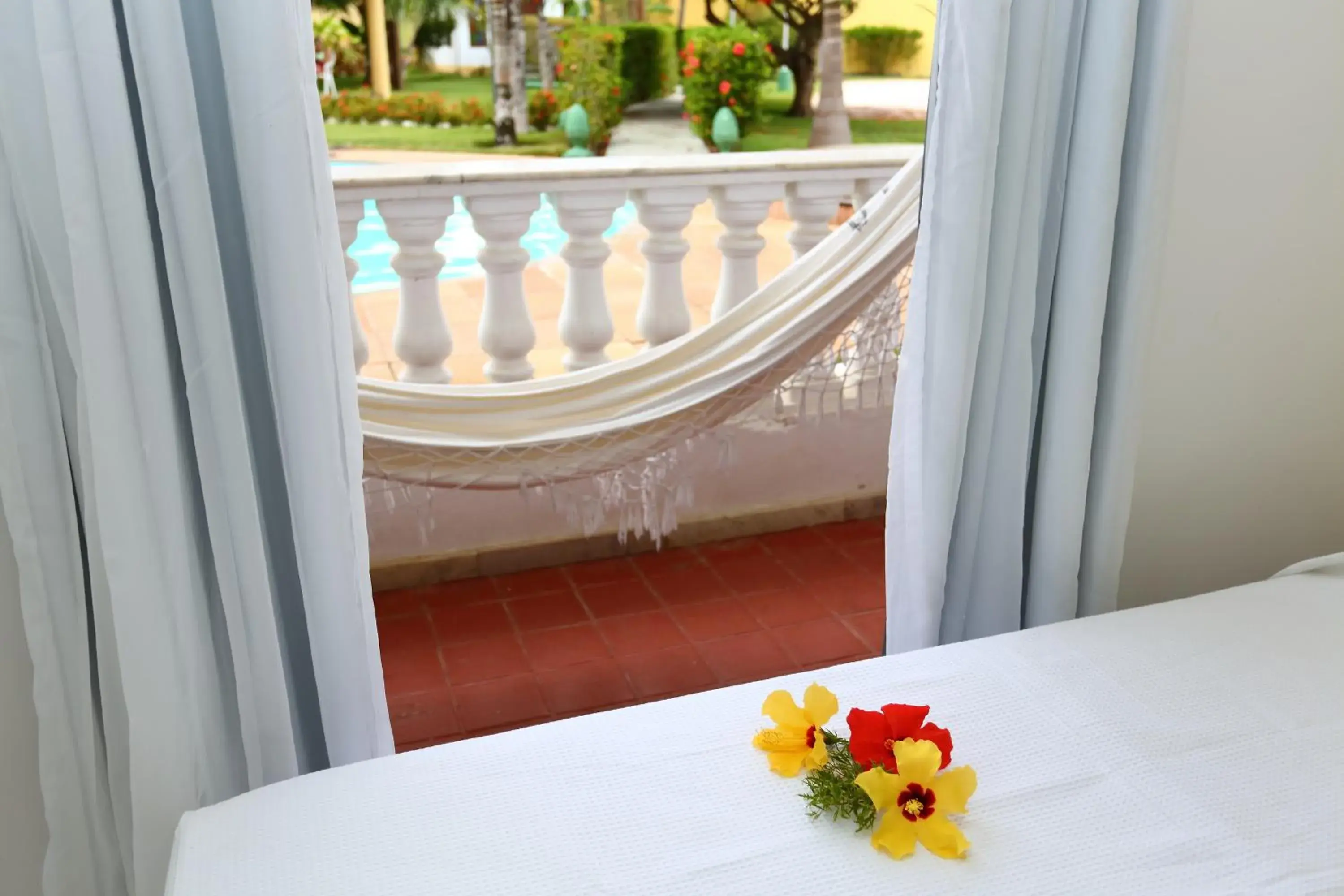 Patio, Bed in Benko´s Praia Hotel Patio, Bed in Benko´s Praia Hotel