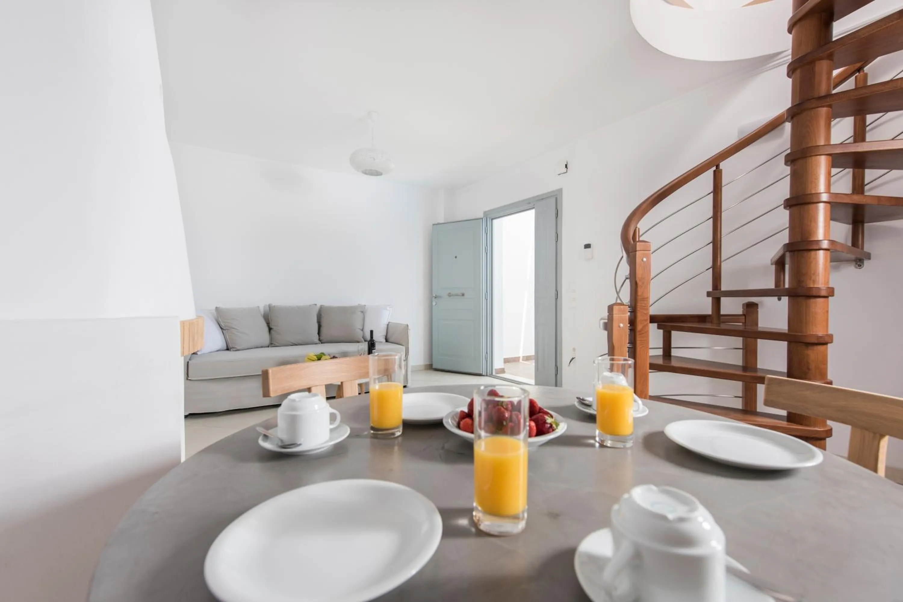 Seating area in Secret Earth Villas - Santorini