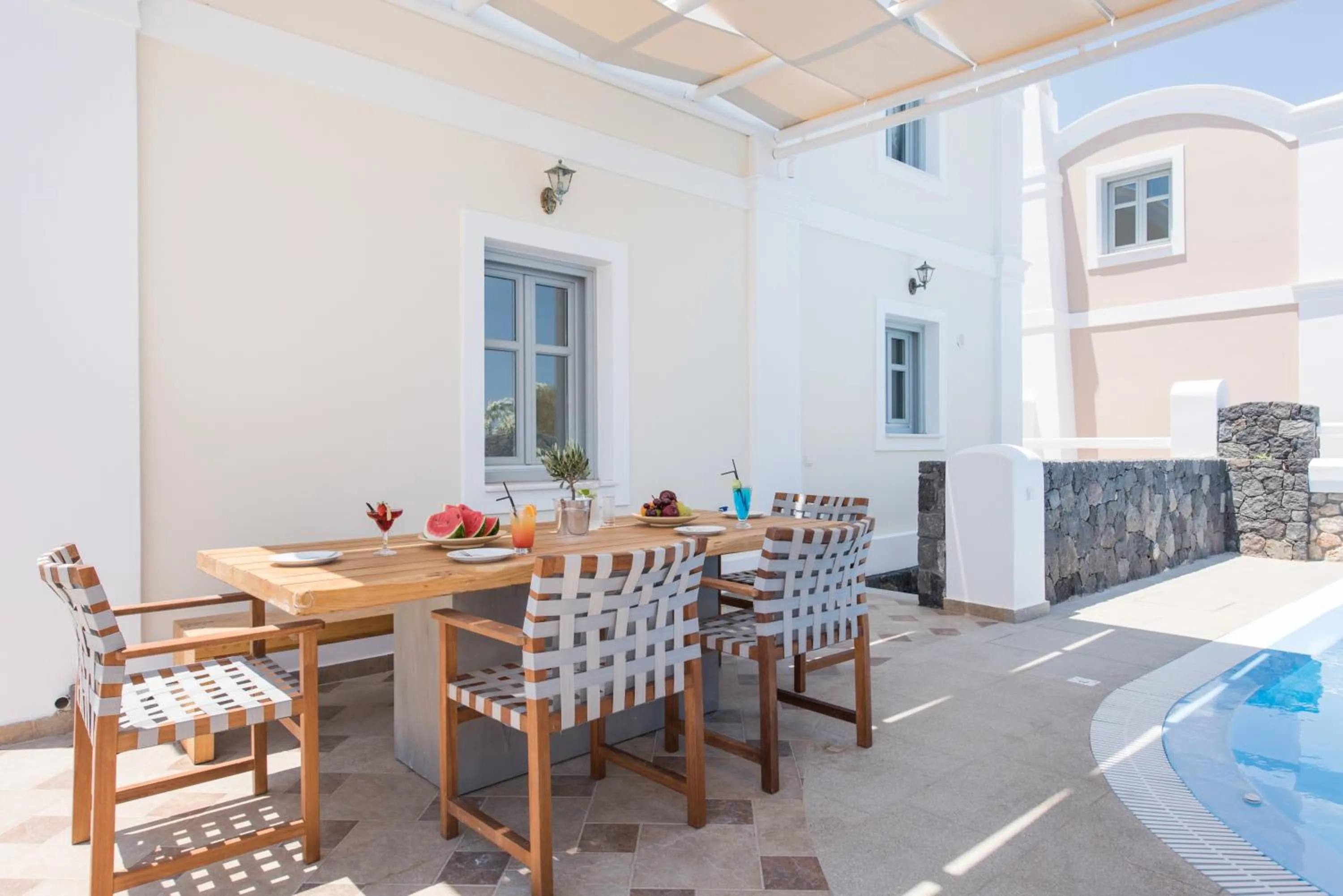 Patio in Secret Earth Villas - Santorini