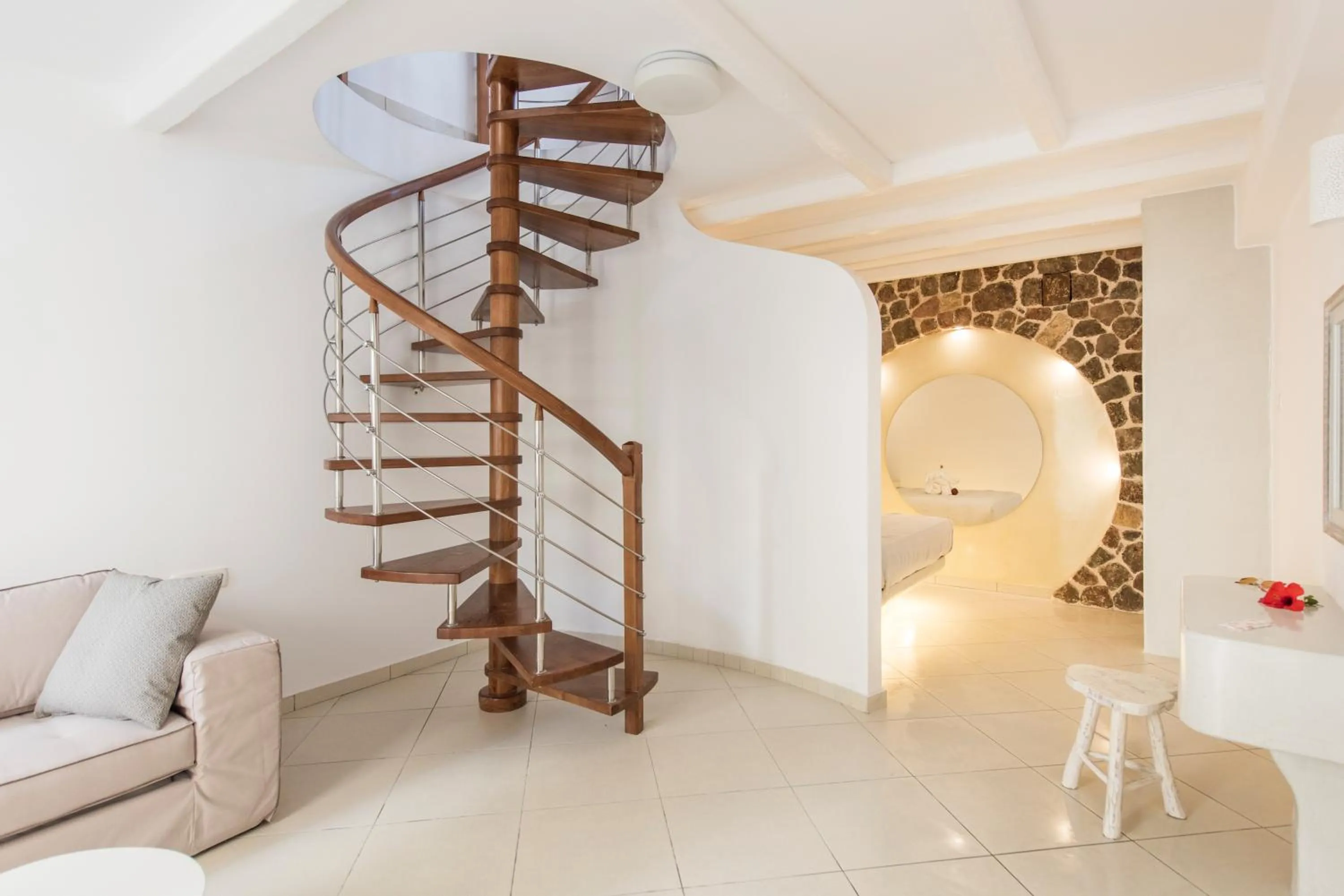 Seating area in Secret Earth Villas - Santorini