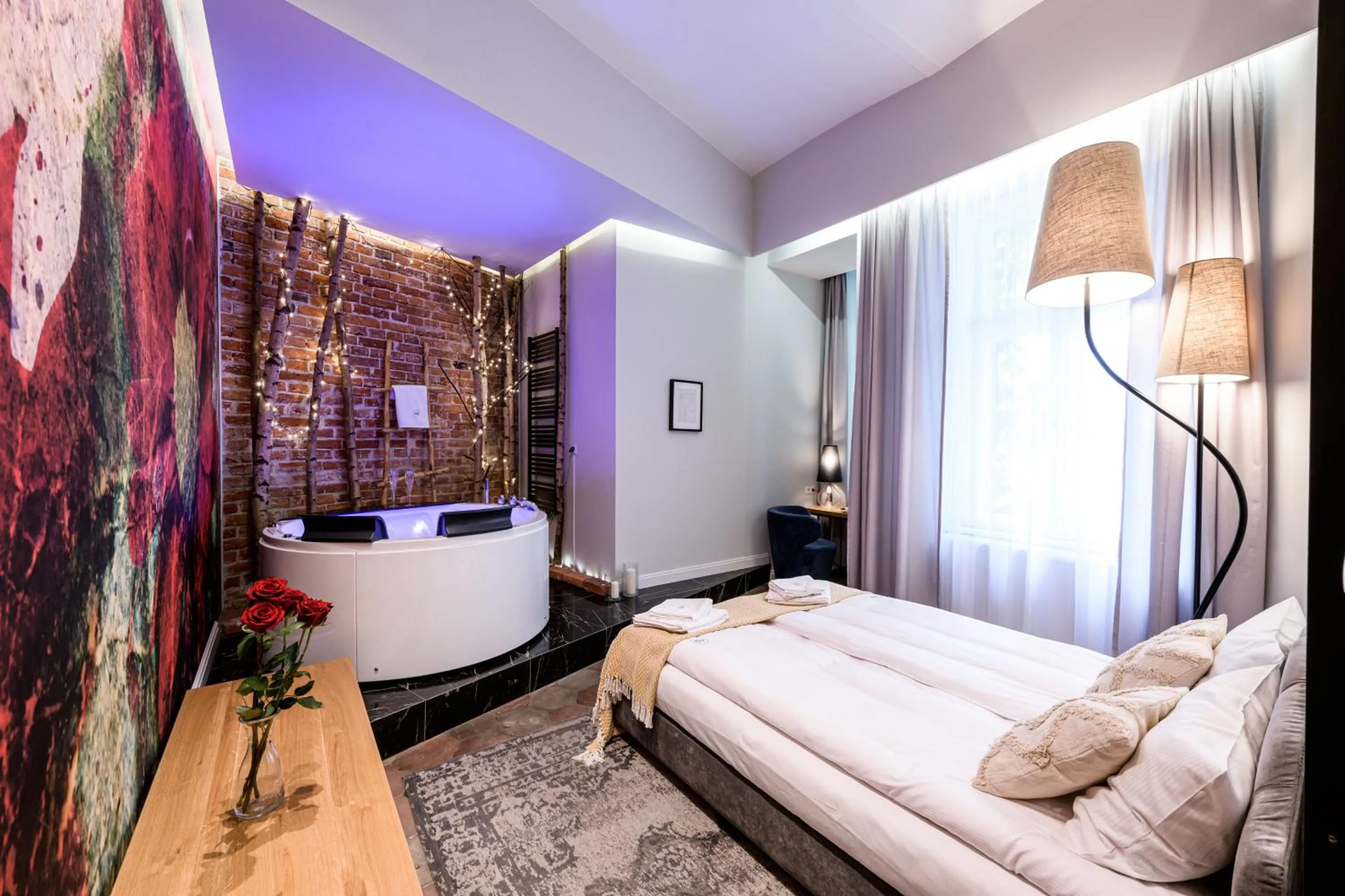 Seating area, Bed in Arts Apartments - Kraków Old Town