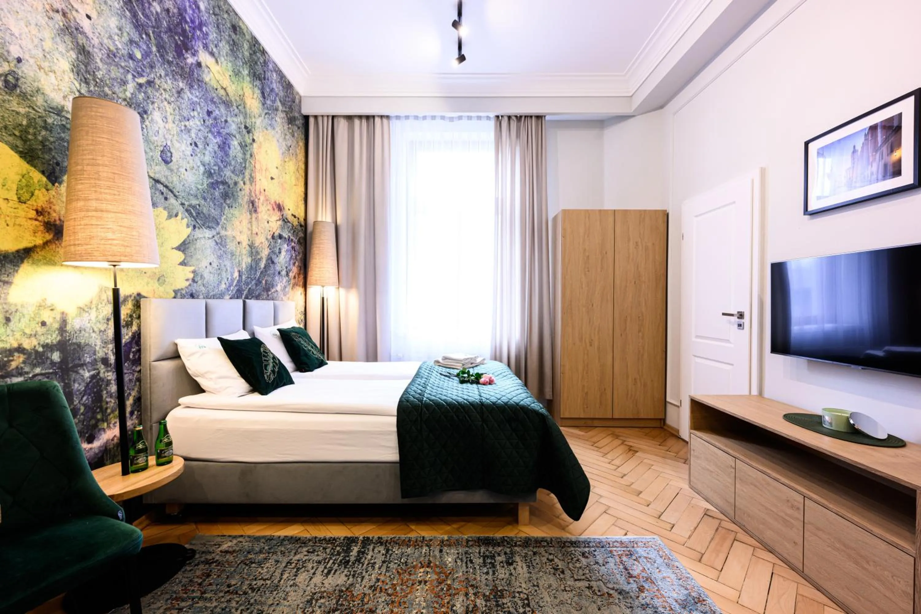 Bed in Arts Apartments - Kraków Old Town