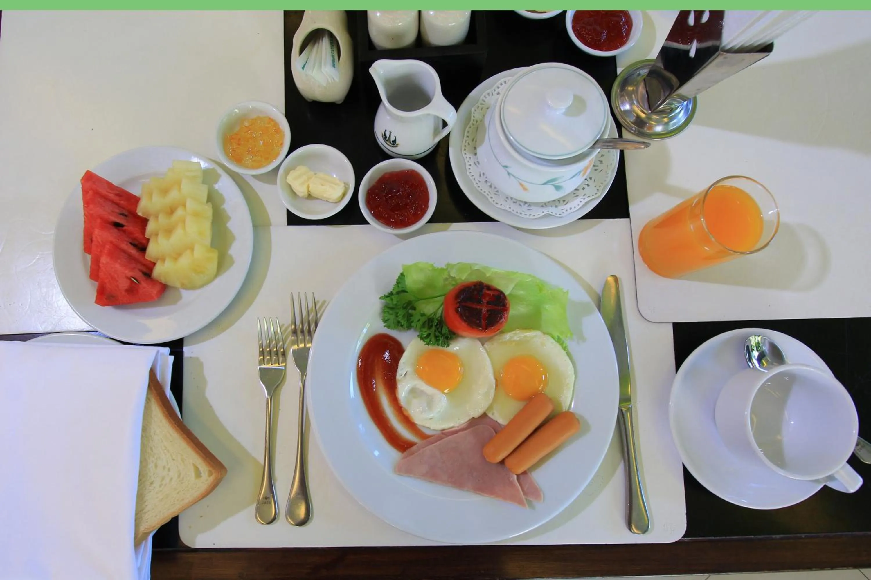 American breakfast in Chiang Mai Hill Hotel