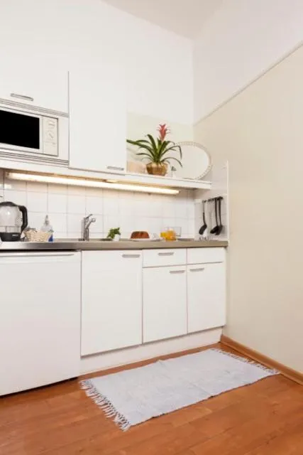Kitchen or kitchenette in Mondial Appartement Hotel
