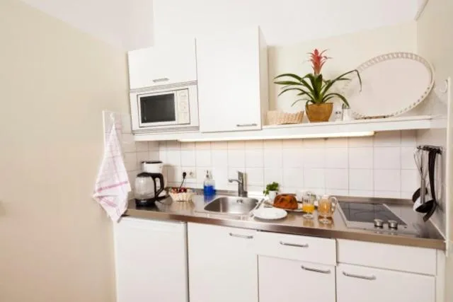 Kitchen or kitchenette in Mondial Appartement Hotel