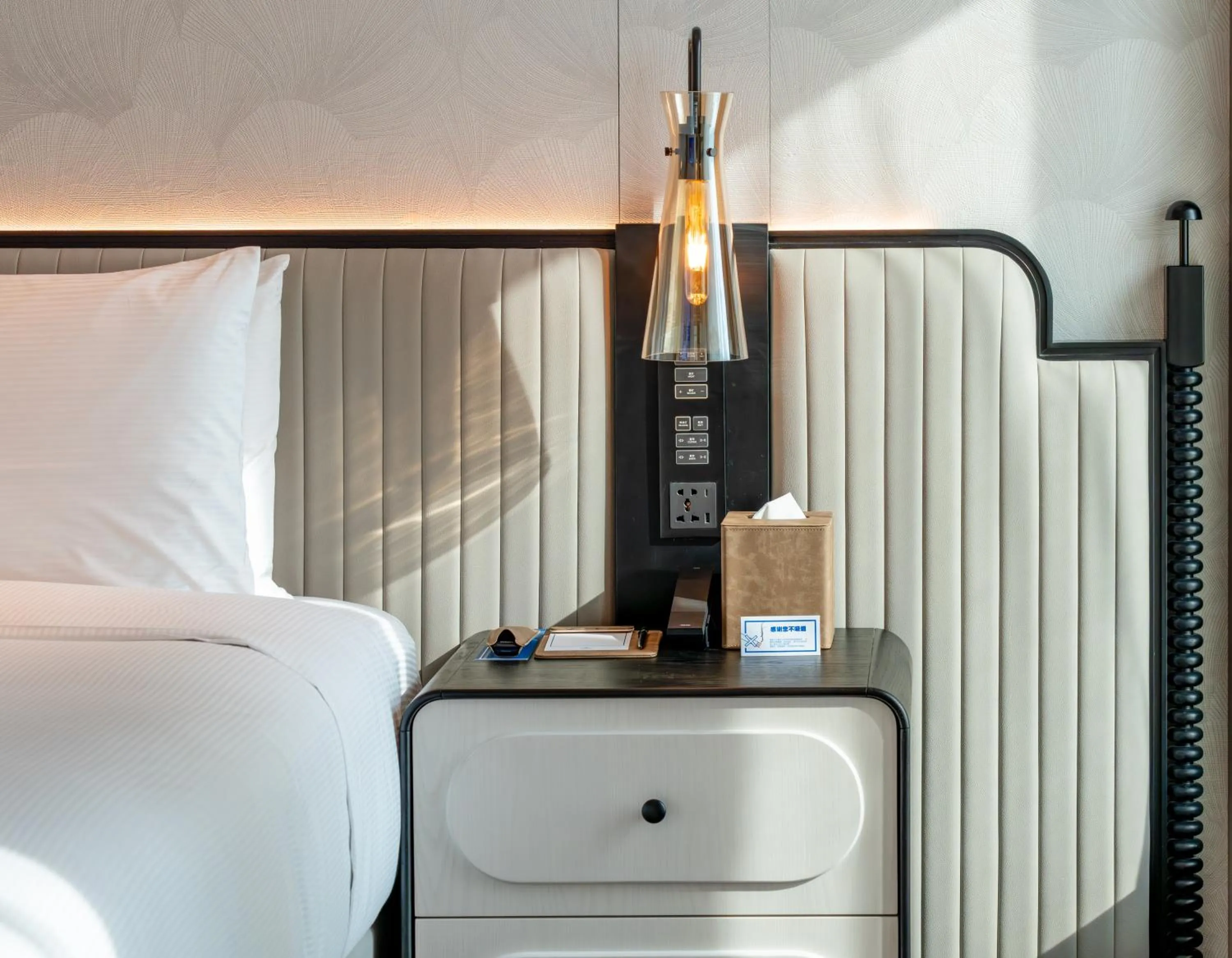 furniture, Bed in Hilton Shanghai City Center -Steps from iconic landmarks Wukang Mansion and Jing'an Temple