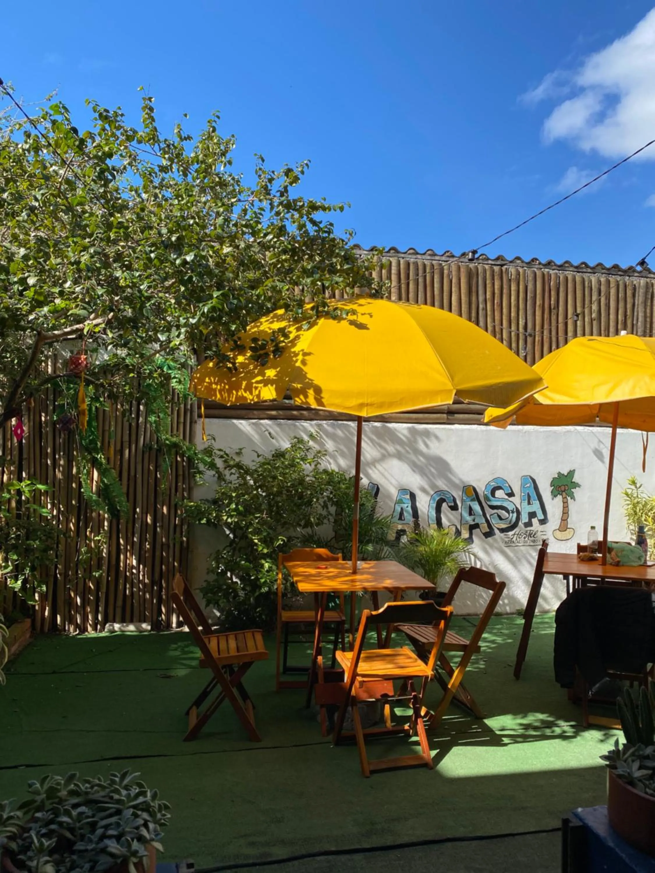 Patio in La Casa Hostel