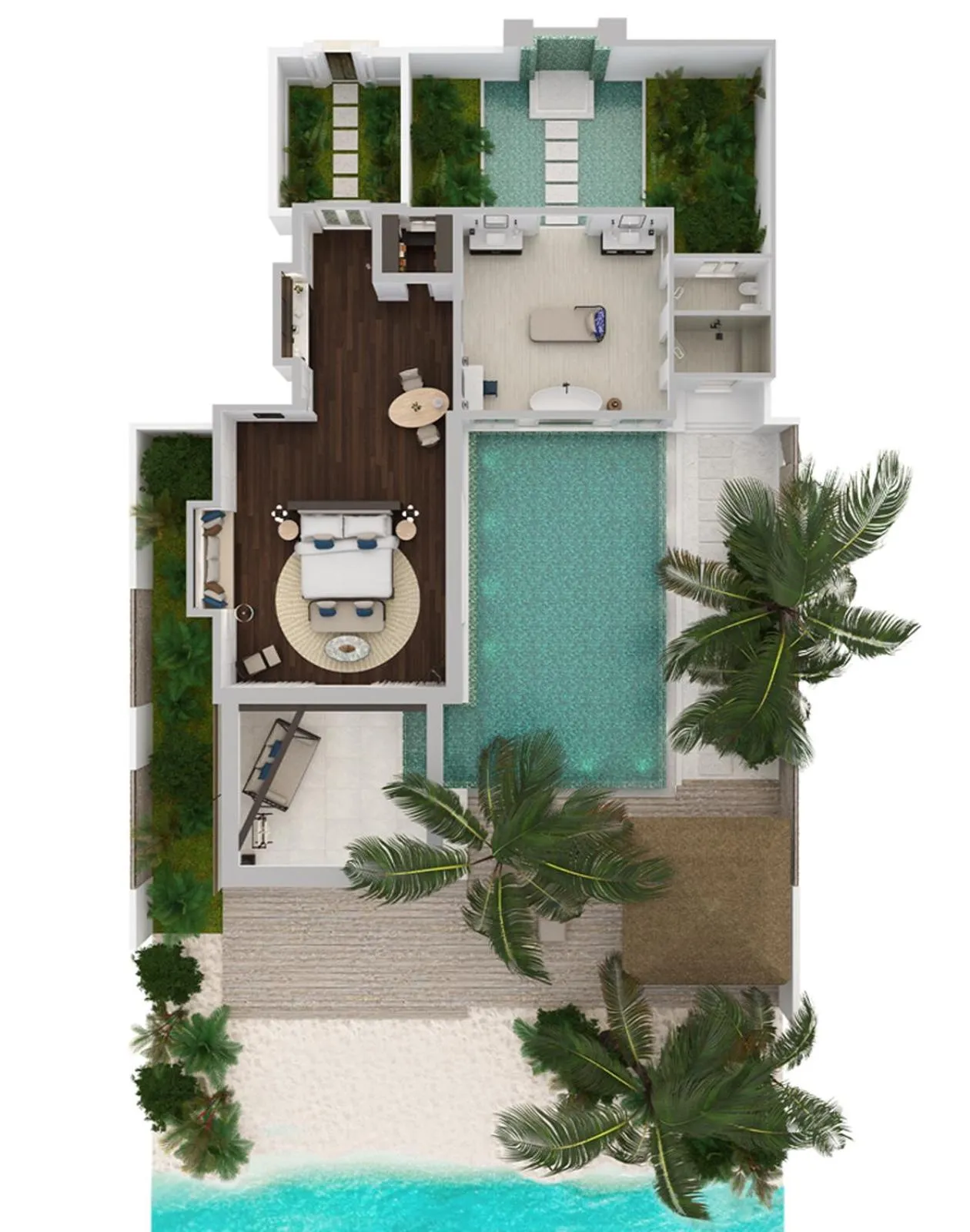 Floor plan in Naladhu Private Island Maldives