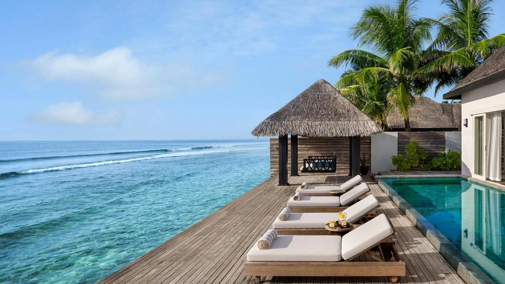 sunbed in Naladhu Private Island Maldives