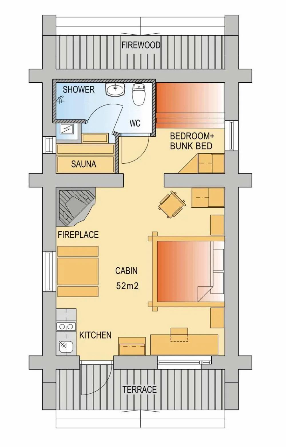 Floor plan in Kakslauttanen Arctic Resort - Igloos and Chalets