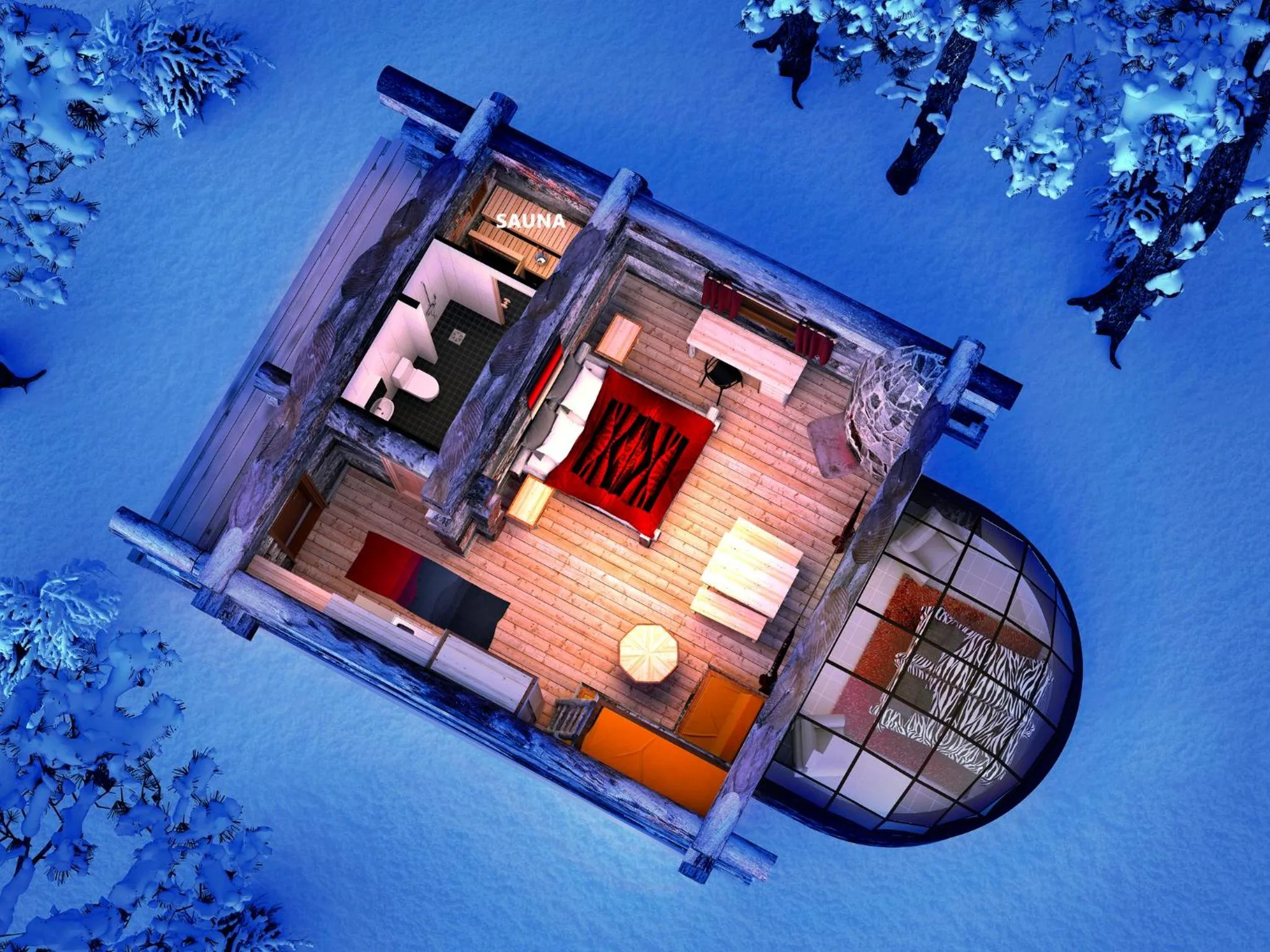 Property building in Kakslauttanen Arctic Resort - Igloos and Chalets