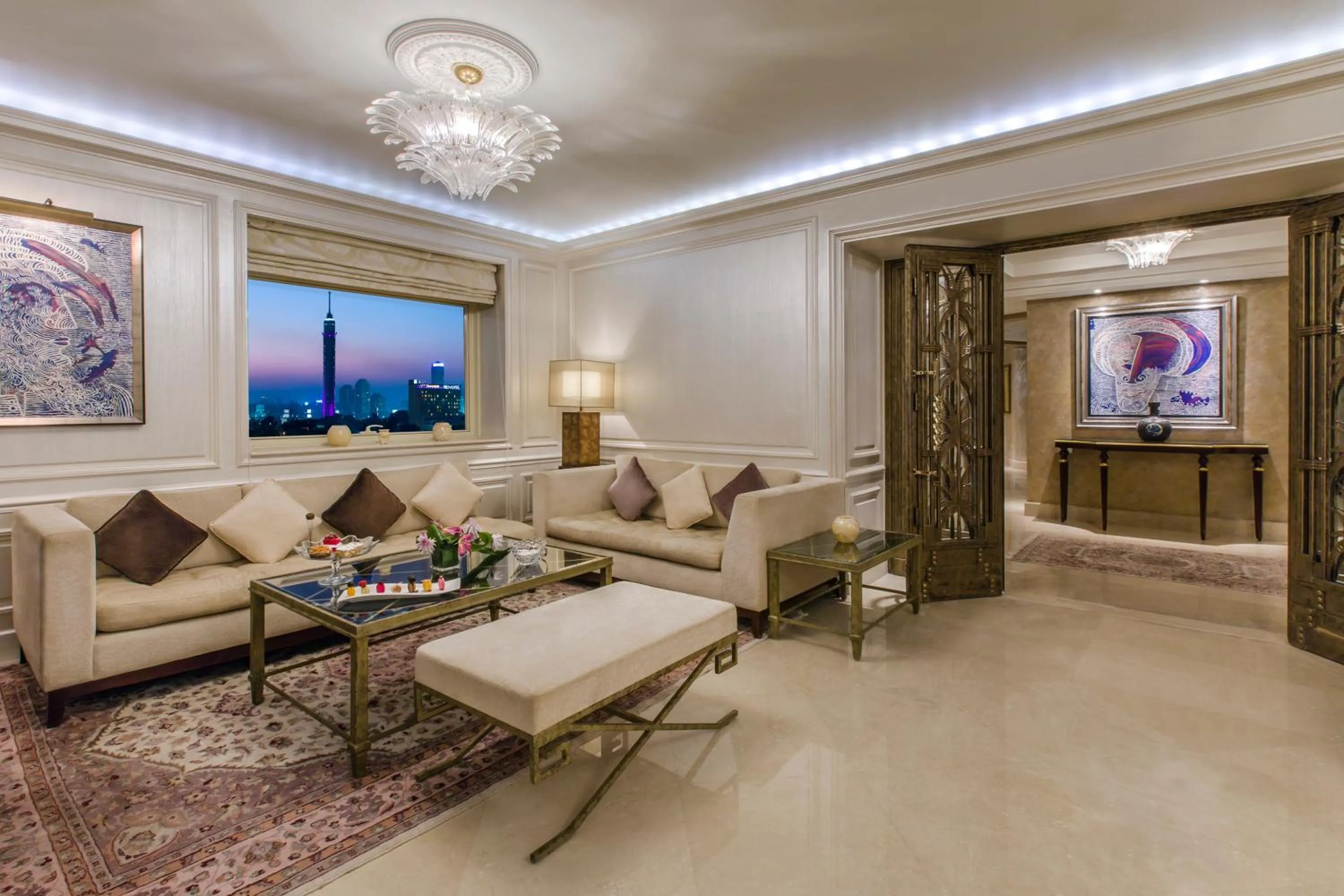 Living room in Kempinski Nile Hotel, Cairo