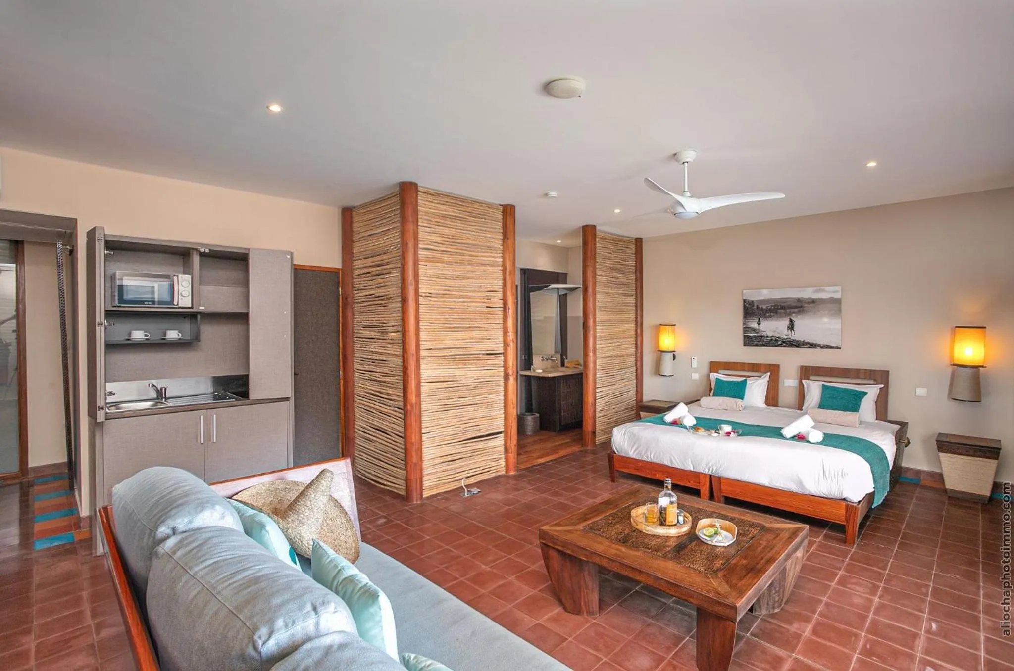 Bed in Les Villas du Lagon