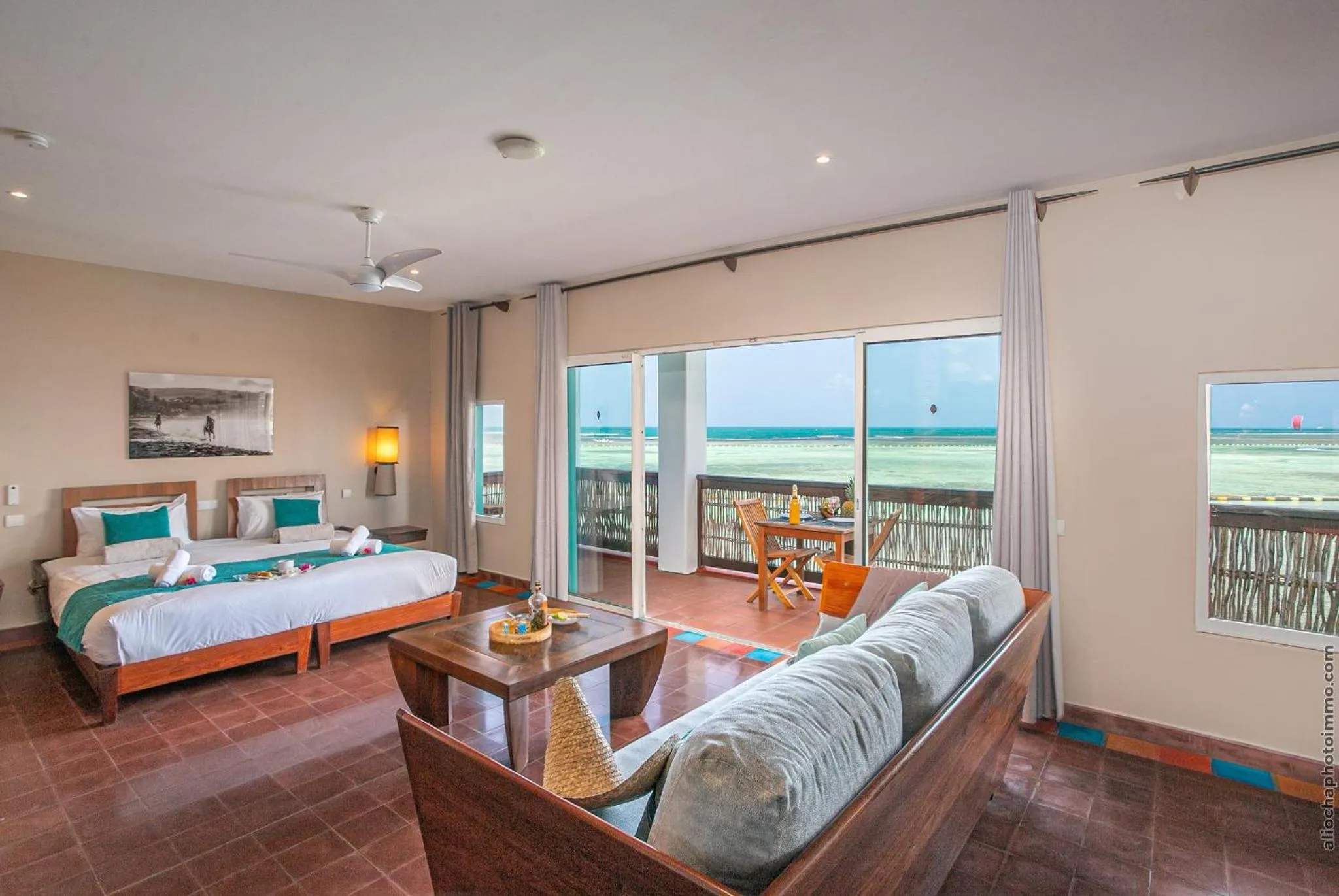 Bed in Les Villas du Lagon